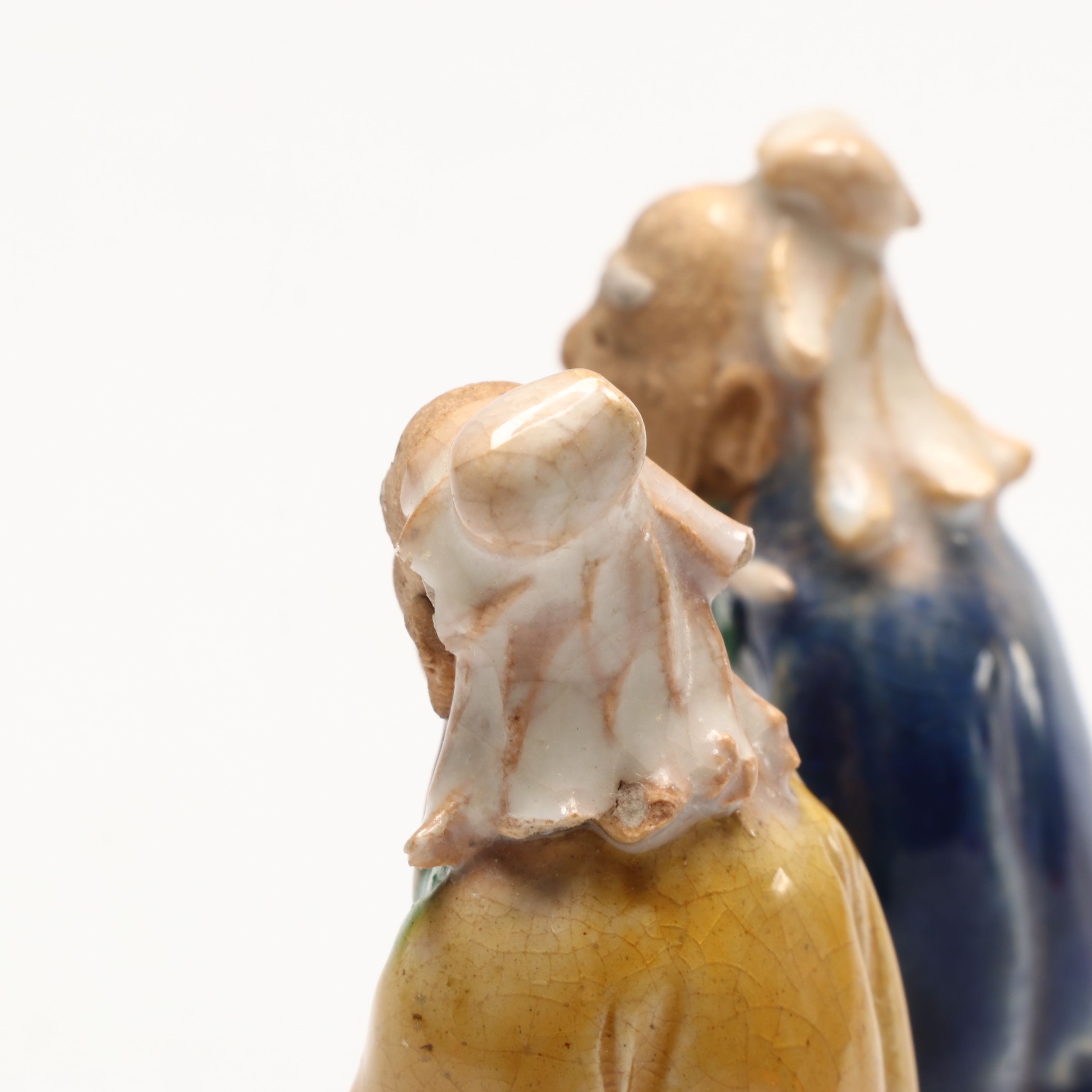 Chinese Sancai Glaze Ceramic Anthropomorphic Horse and Elderly Men