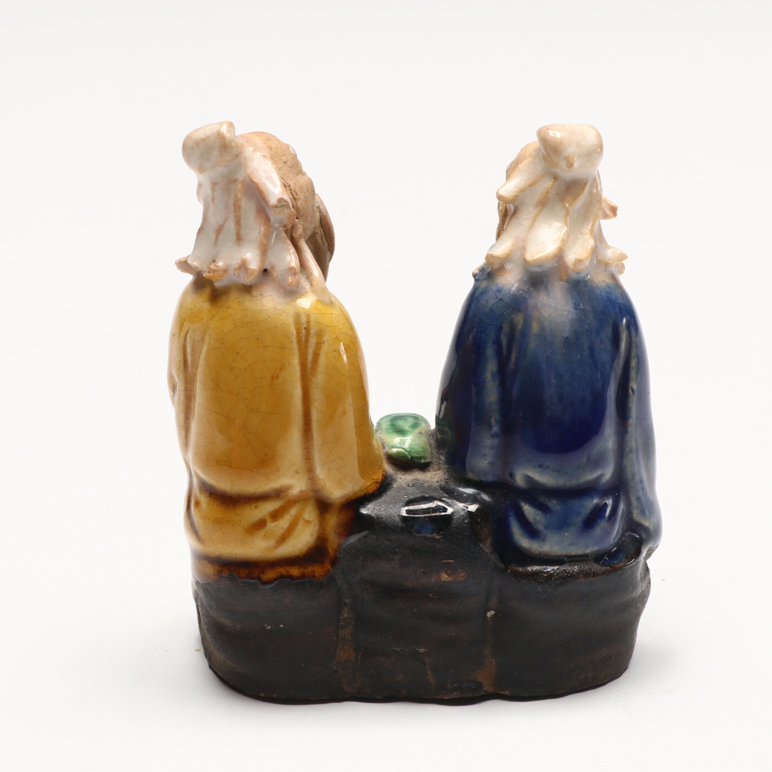 Chinese Sancai Glaze Ceramic Anthropomorphic Horse and Elderly Men