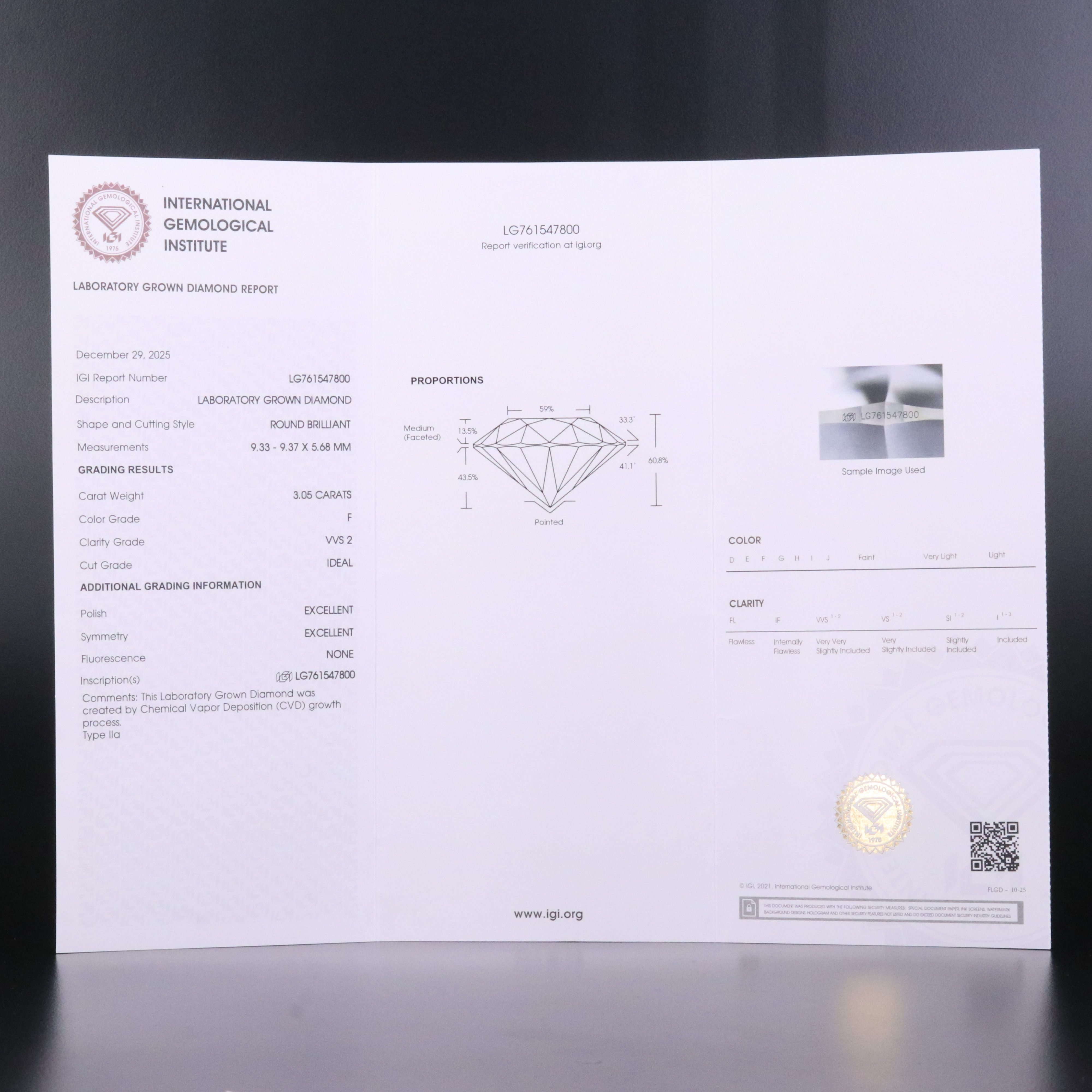14K 6.10 CTW Lab Grown Diamond Stud Earrings with IGI Reports