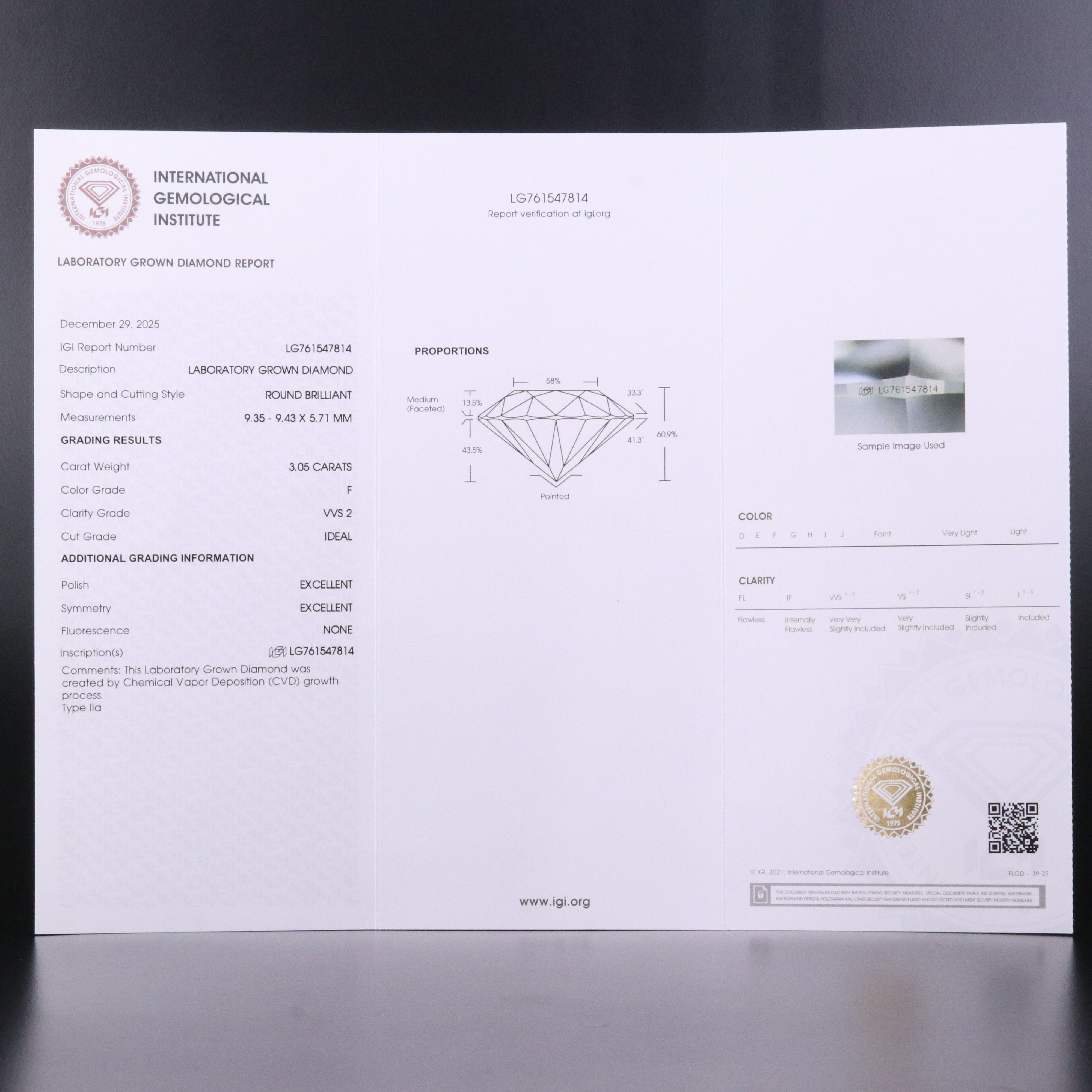 14K 6.10 CTW Lab Grown Diamond Stud Earrings with IGI Reports