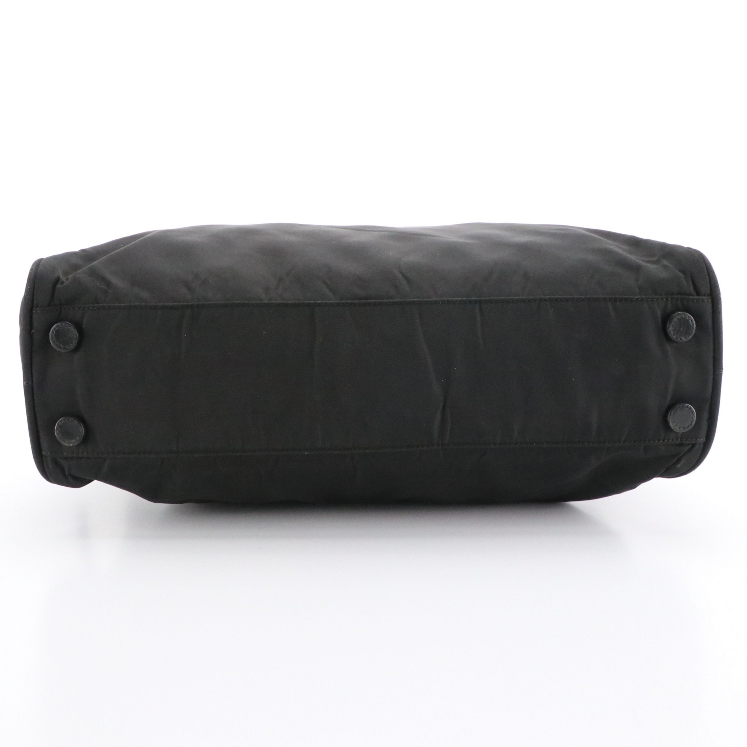 Prada Top Handle Locking Bag in Black Tessuto Nylon