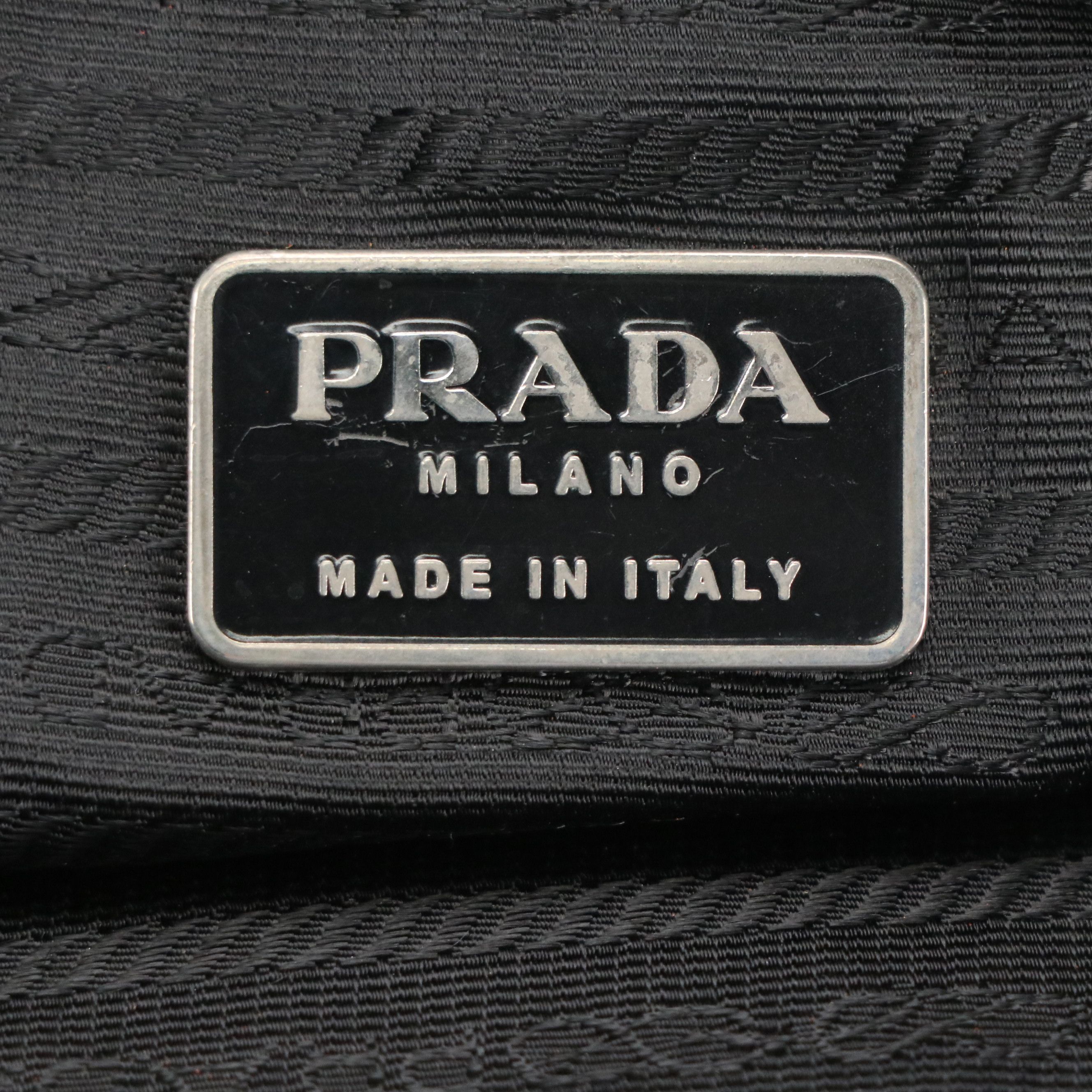 Prada Top Handle Locking Bag in Black Tessuto Nylon