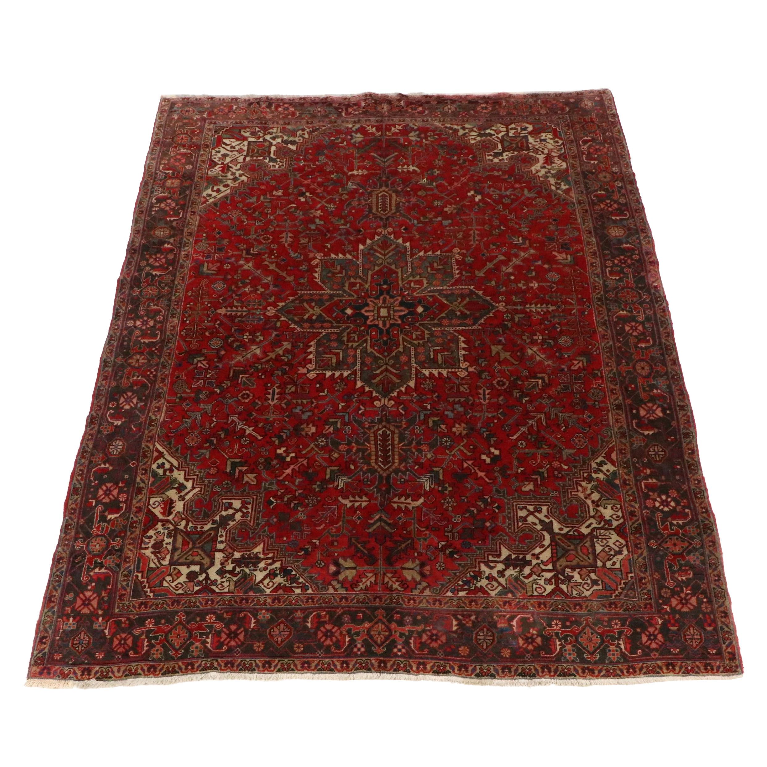 8'7 x 11'7 Hand-Knotted Persian Heriz Area Rug