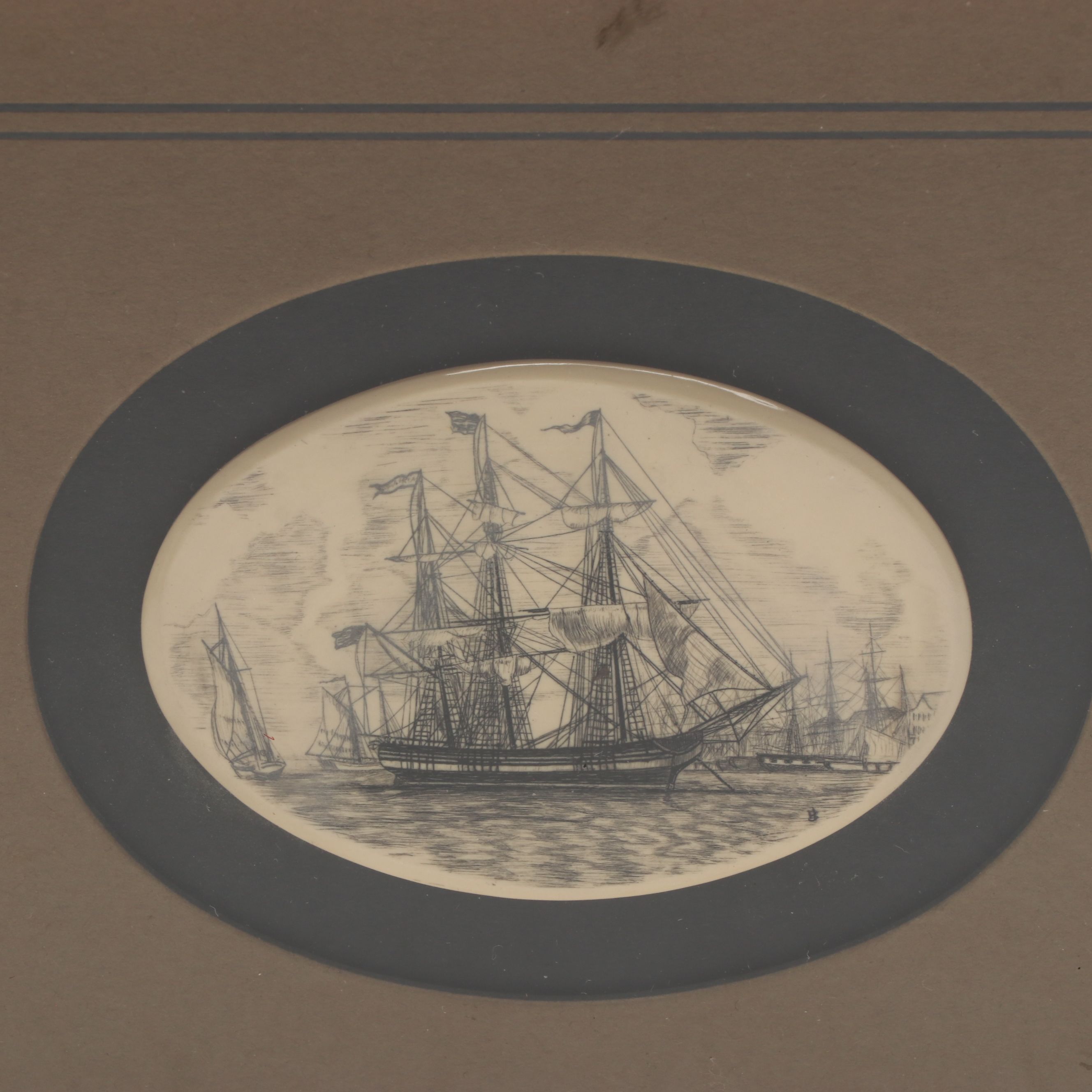Scrimshaw Medallion Ships