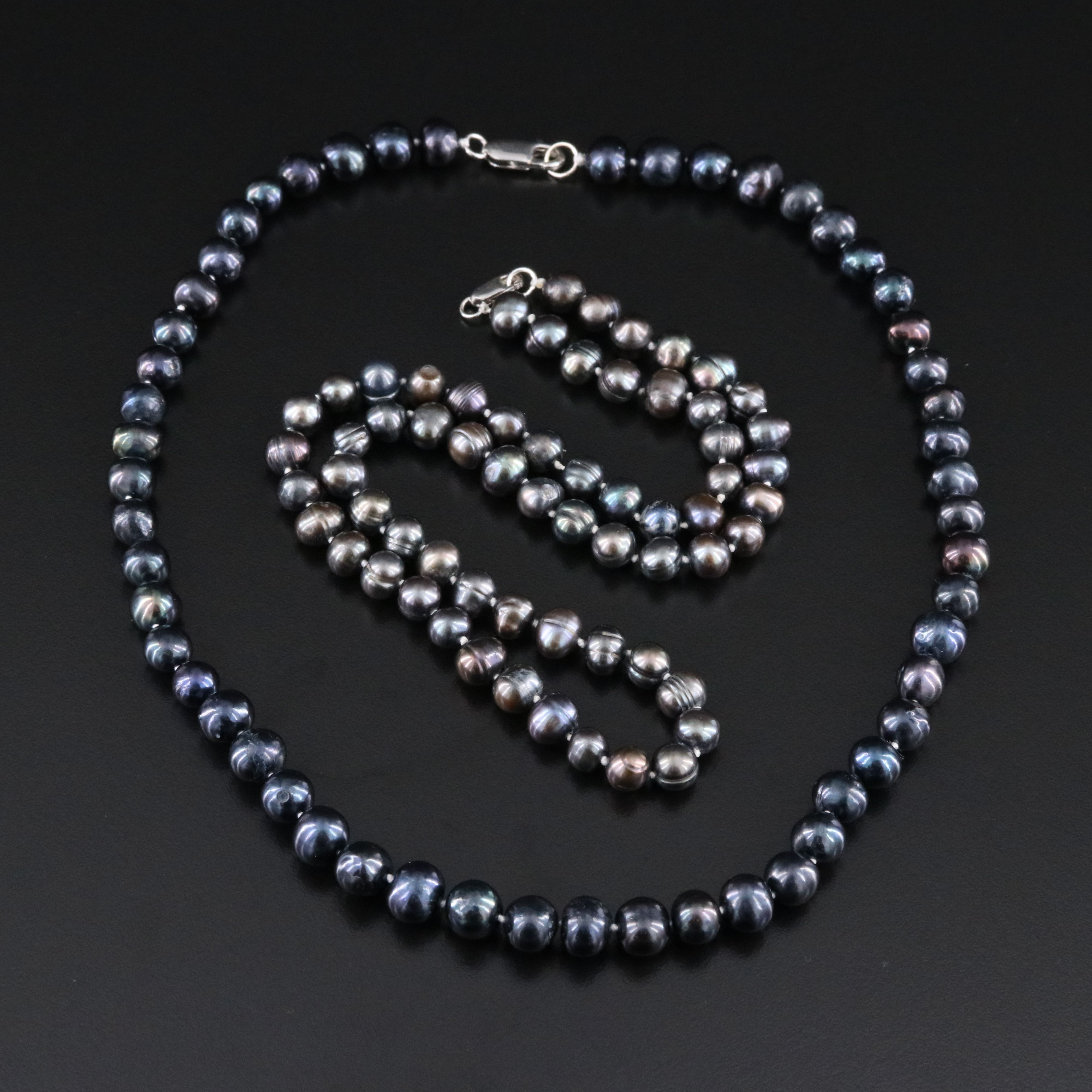 Pearl Necklaces with Sterling Clasps