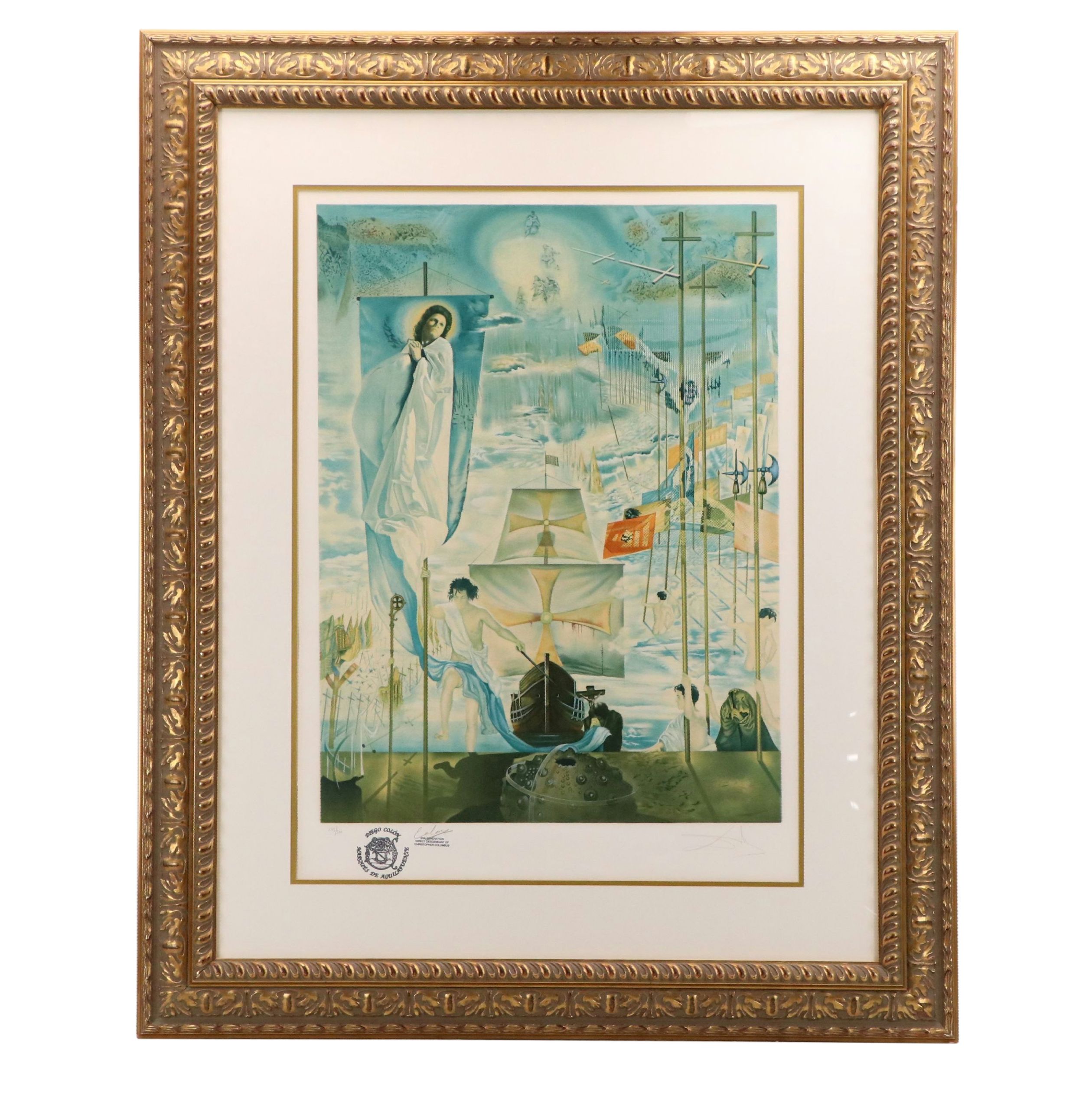 Diego Colón Signed After Salvador Dalí Print "The Discovery of America...," 1982