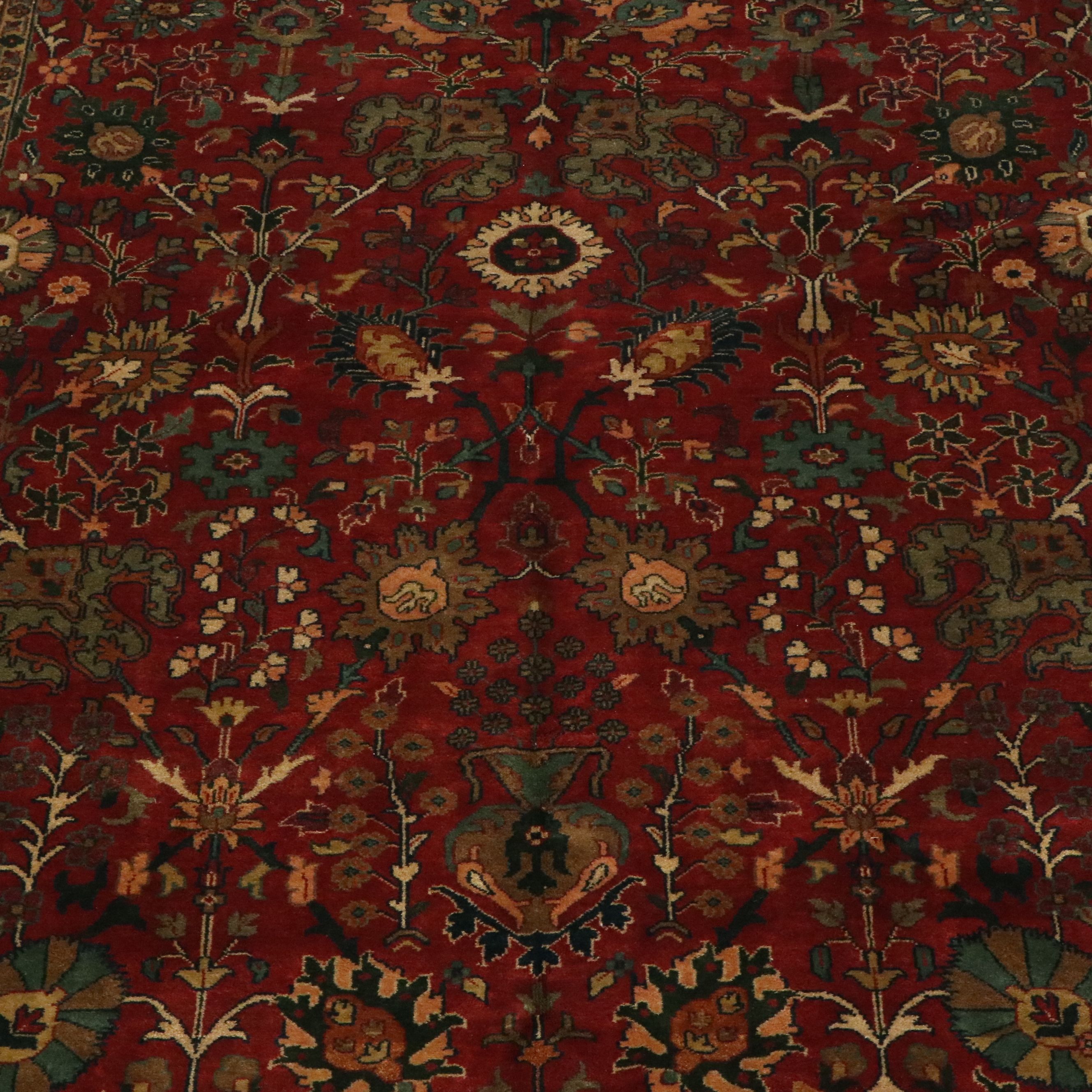 8'11 x 12'3 Hand-Knotted Persian Serapi Area Rug