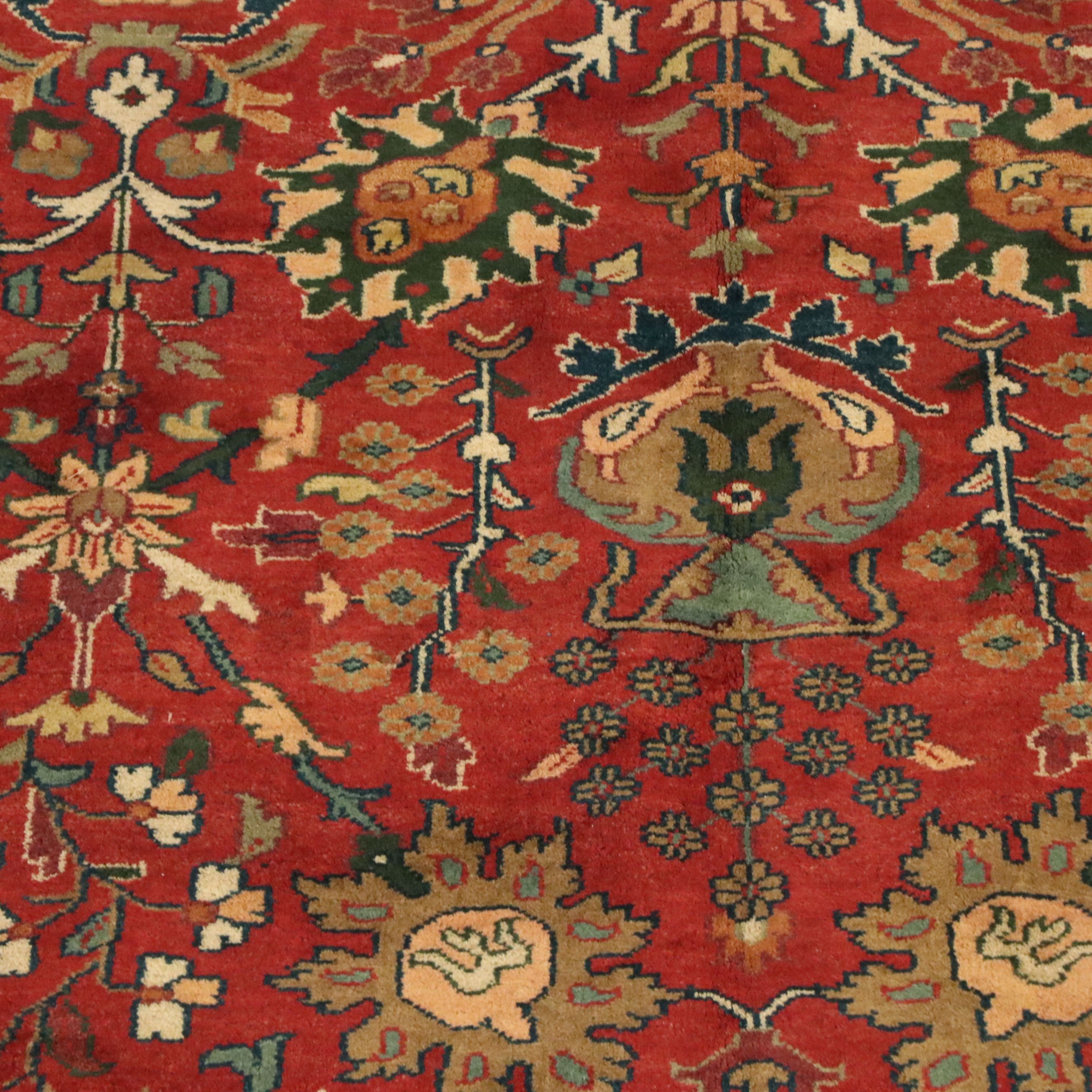 8'11 x 12'3 Hand-Knotted Persian Serapi Area Rug