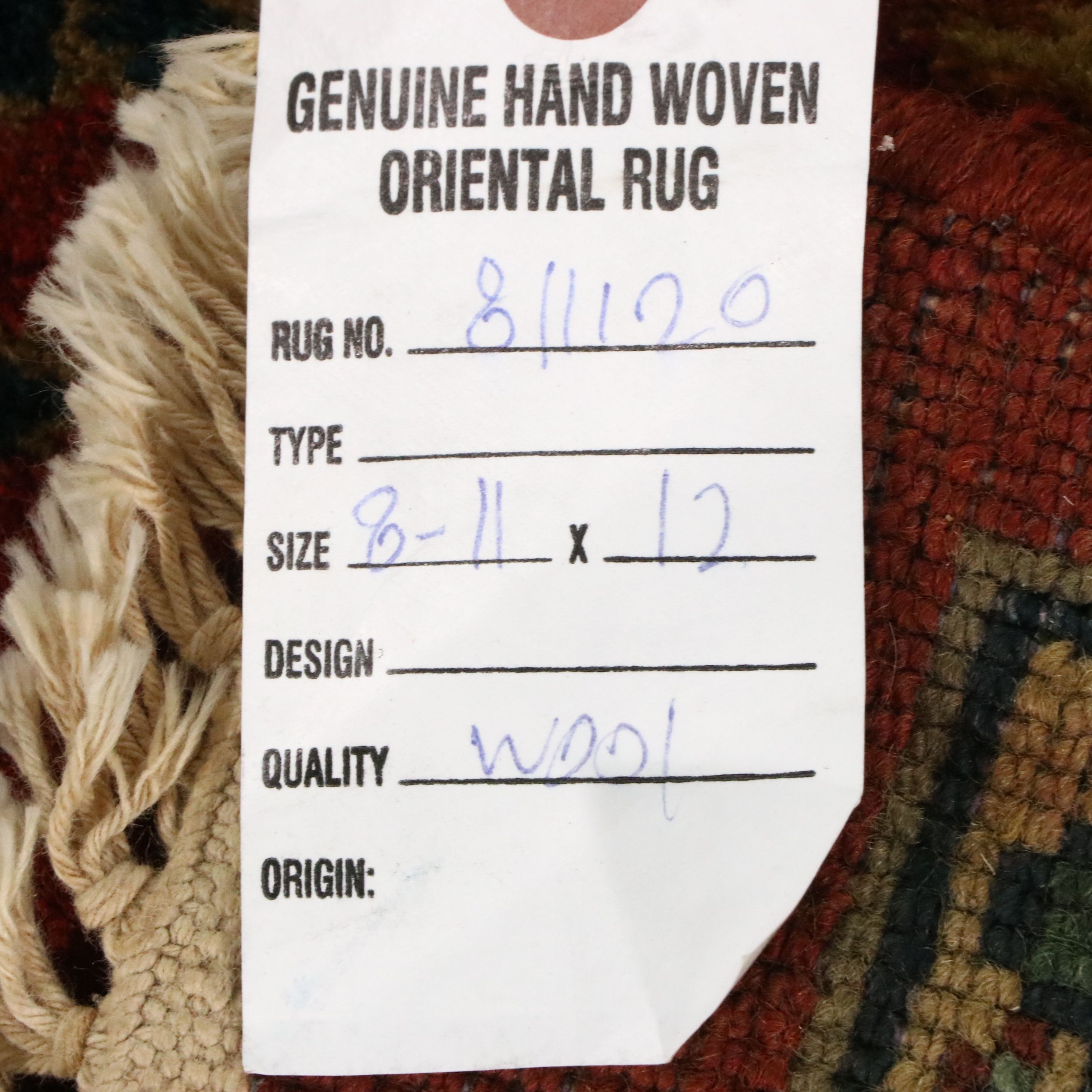 8'11 x 12'3 Hand-Knotted Persian Serapi Area Rug