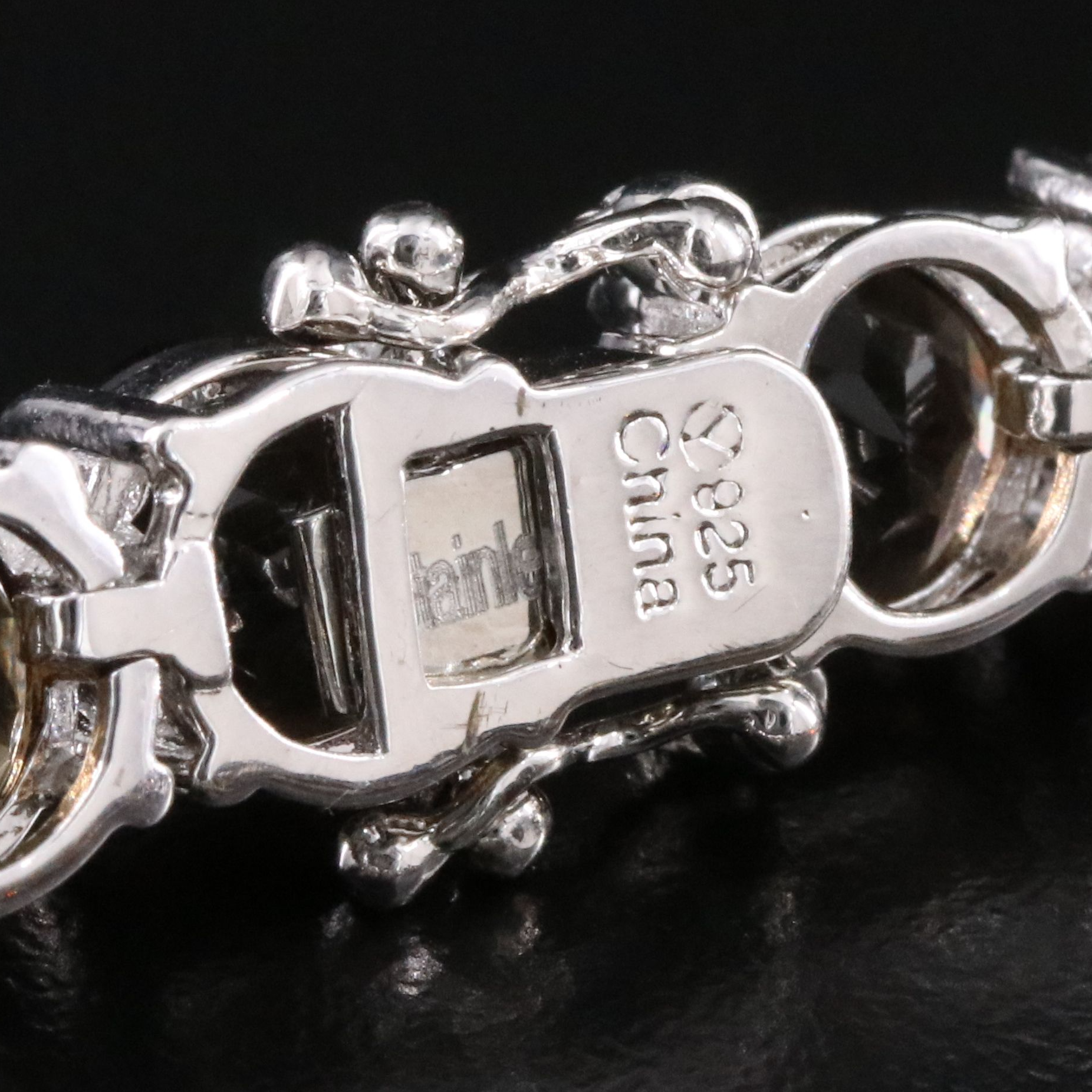 Sterling Smoky Quartz Line Bracelet