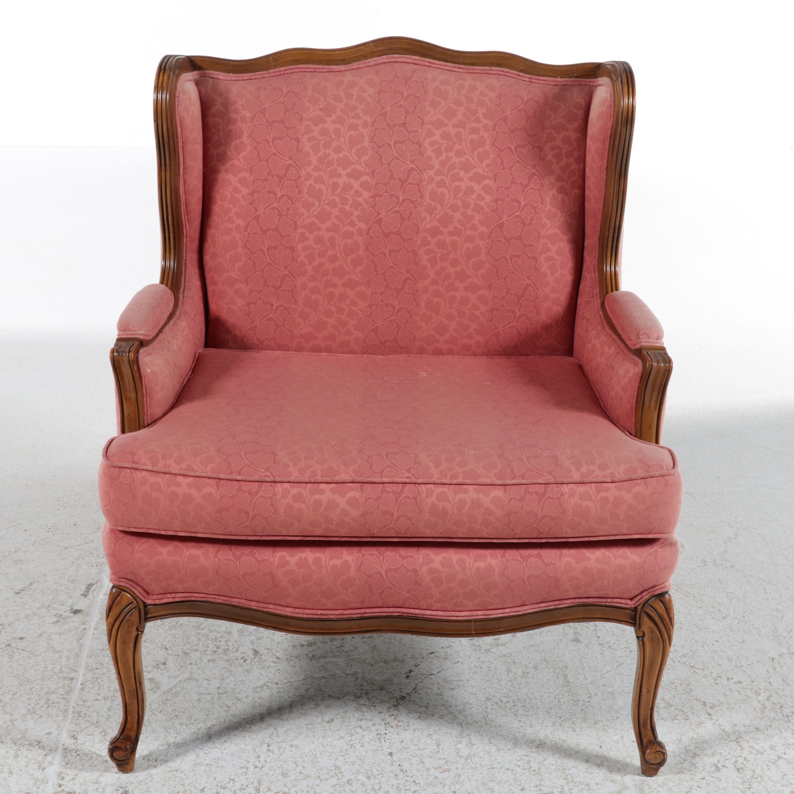 French Provincial Style Wingback Bergère, Mid to Late 20th Century