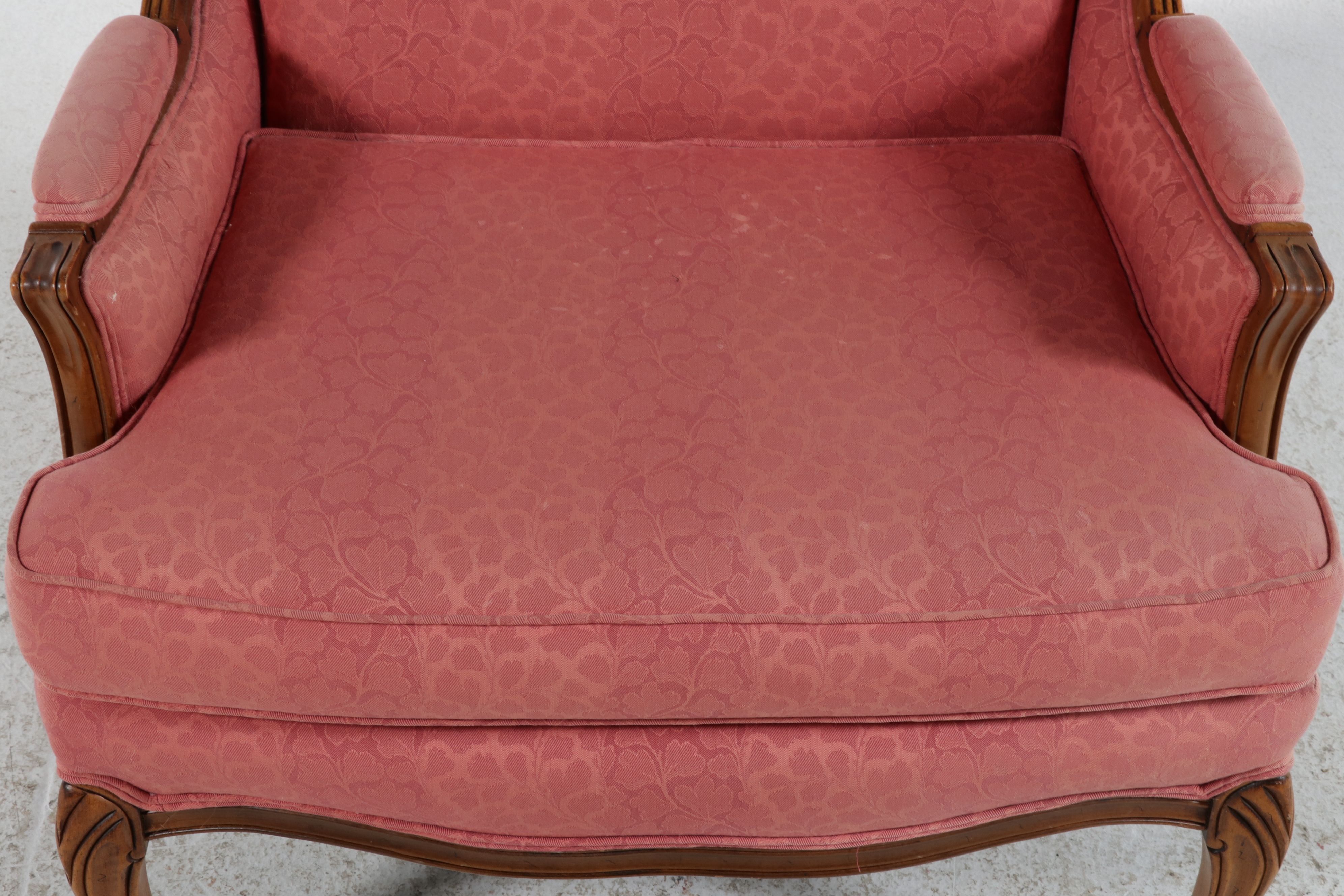 French Provincial Style Wingback Bergère, Mid to Late 20th Century