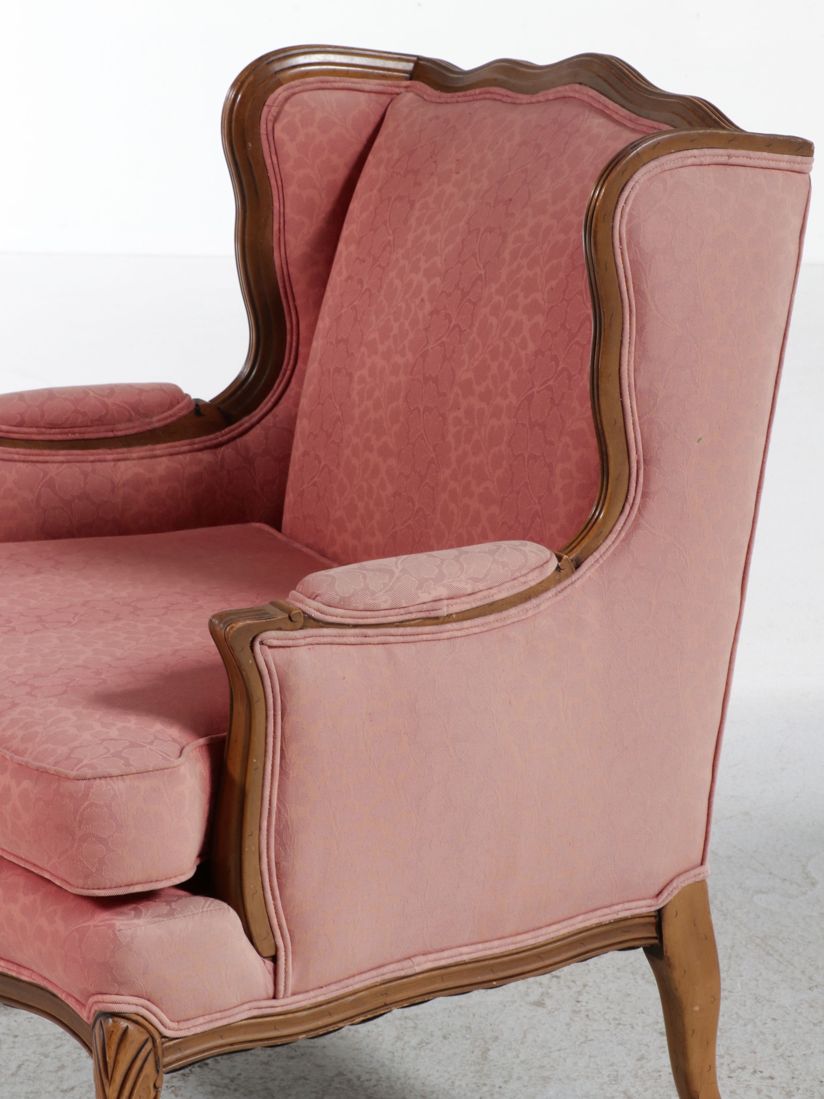 French Provincial Style Wingback Bergère, Mid to Late 20th Century