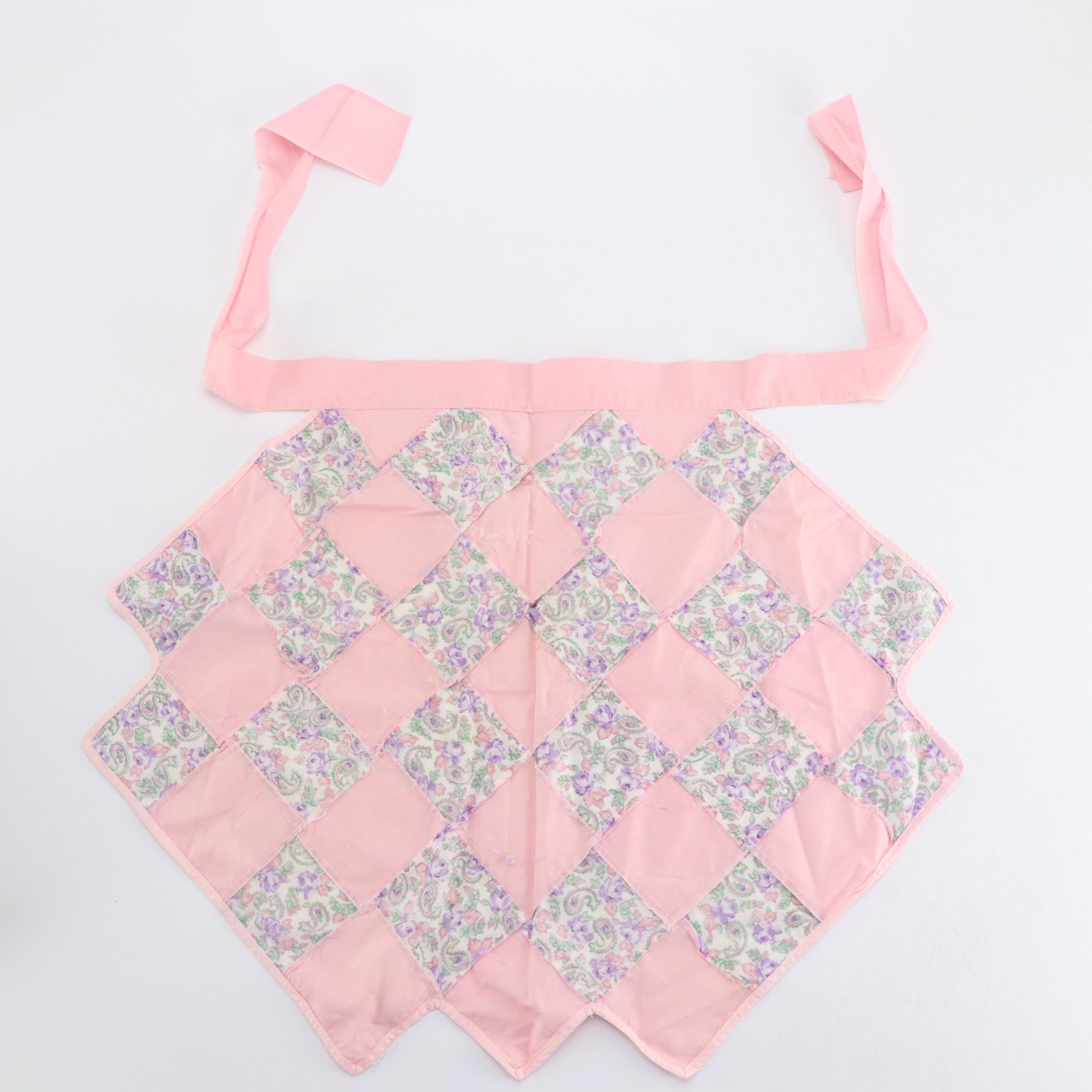 Vintage Half Aprons, Embroidered Place Mats and Crochet Berry Napkin Ties