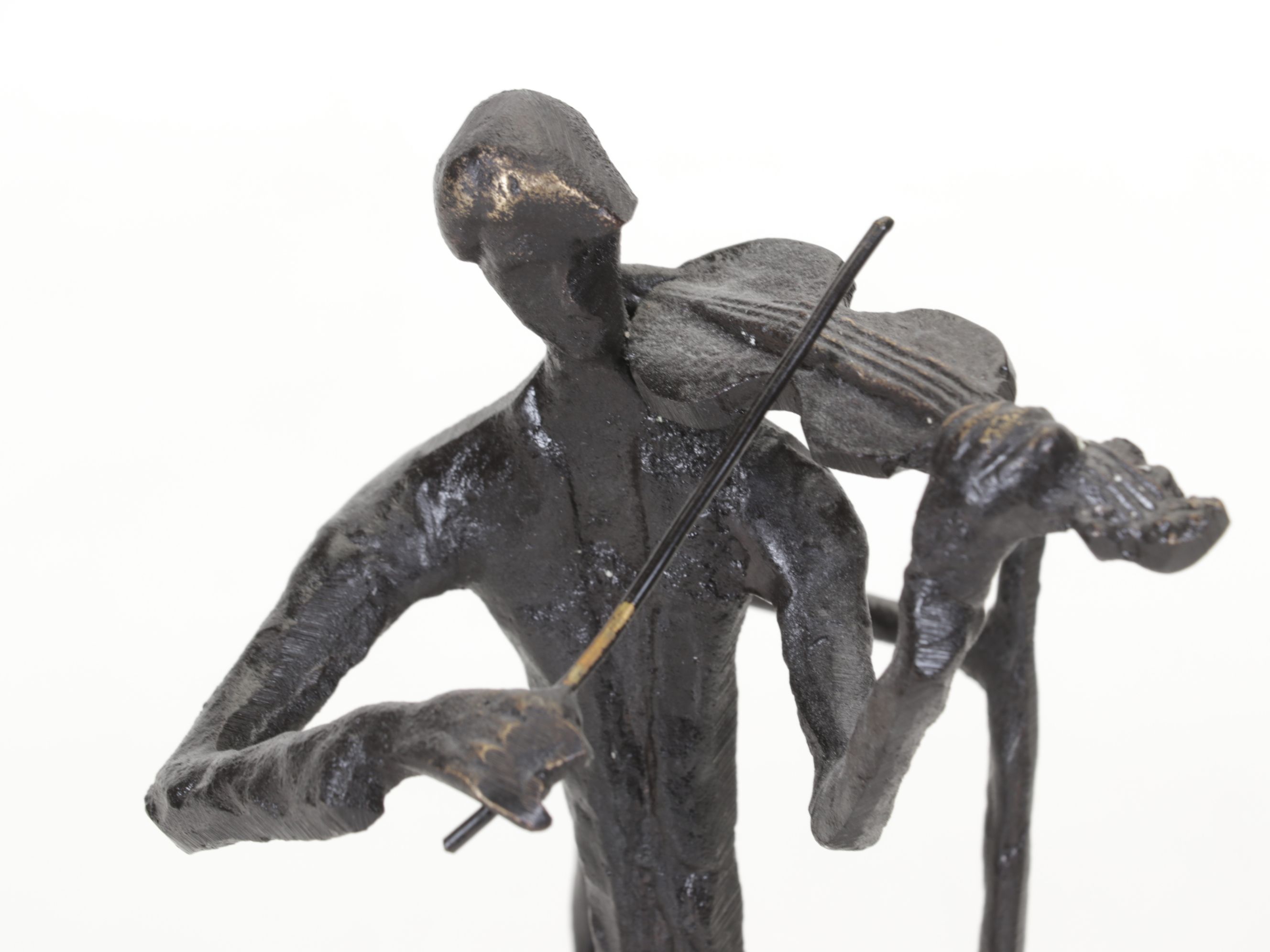 Brutalist Style Cast Metal Sculptures of Seated Jazz Musicians
