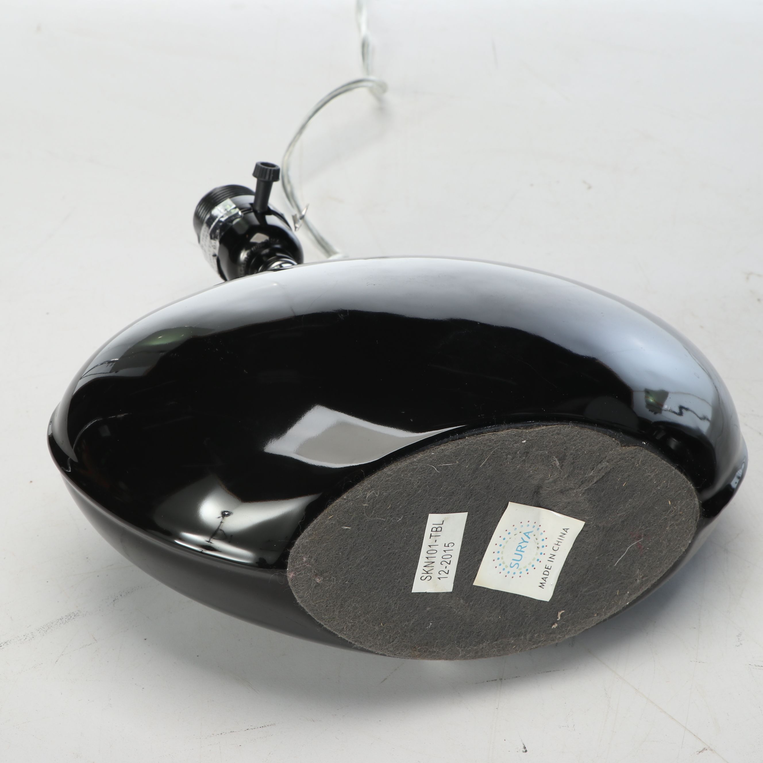 Surya Glossy Black Table Lamps