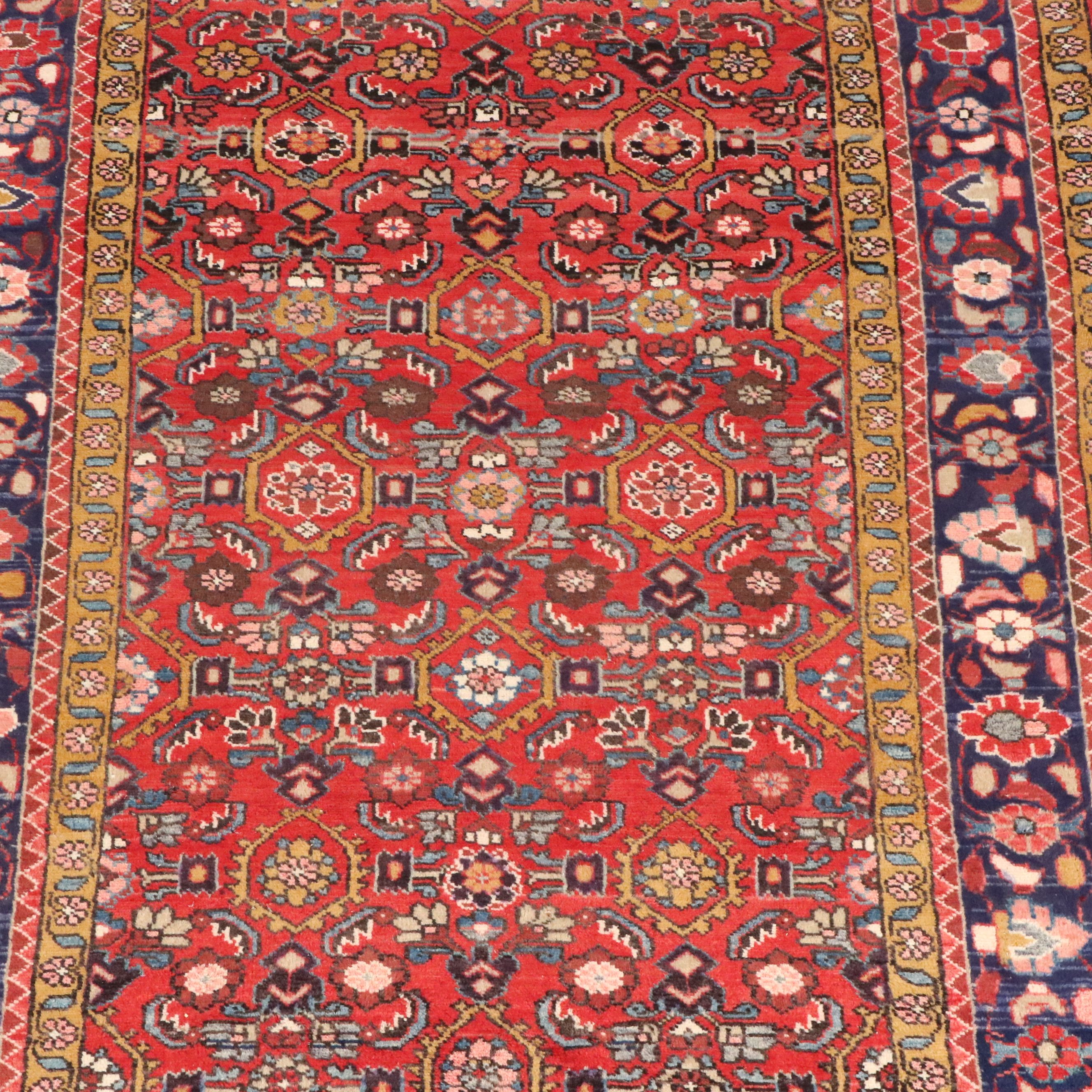 4'11 x 11'1 Hand-Knotted Persian Lilihan Long Rug