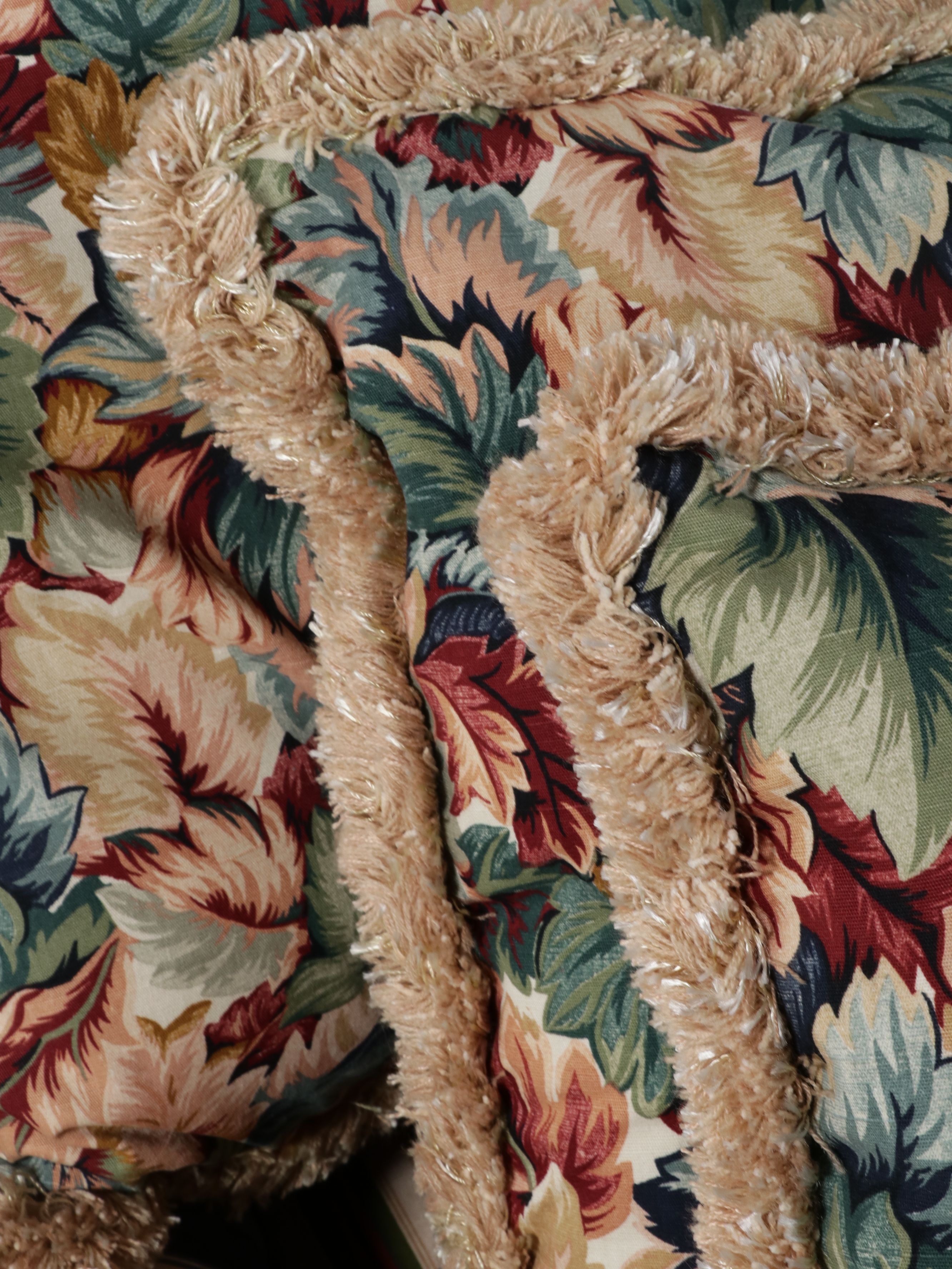 Pair of Striped Oversized Armchairs and Ottoman