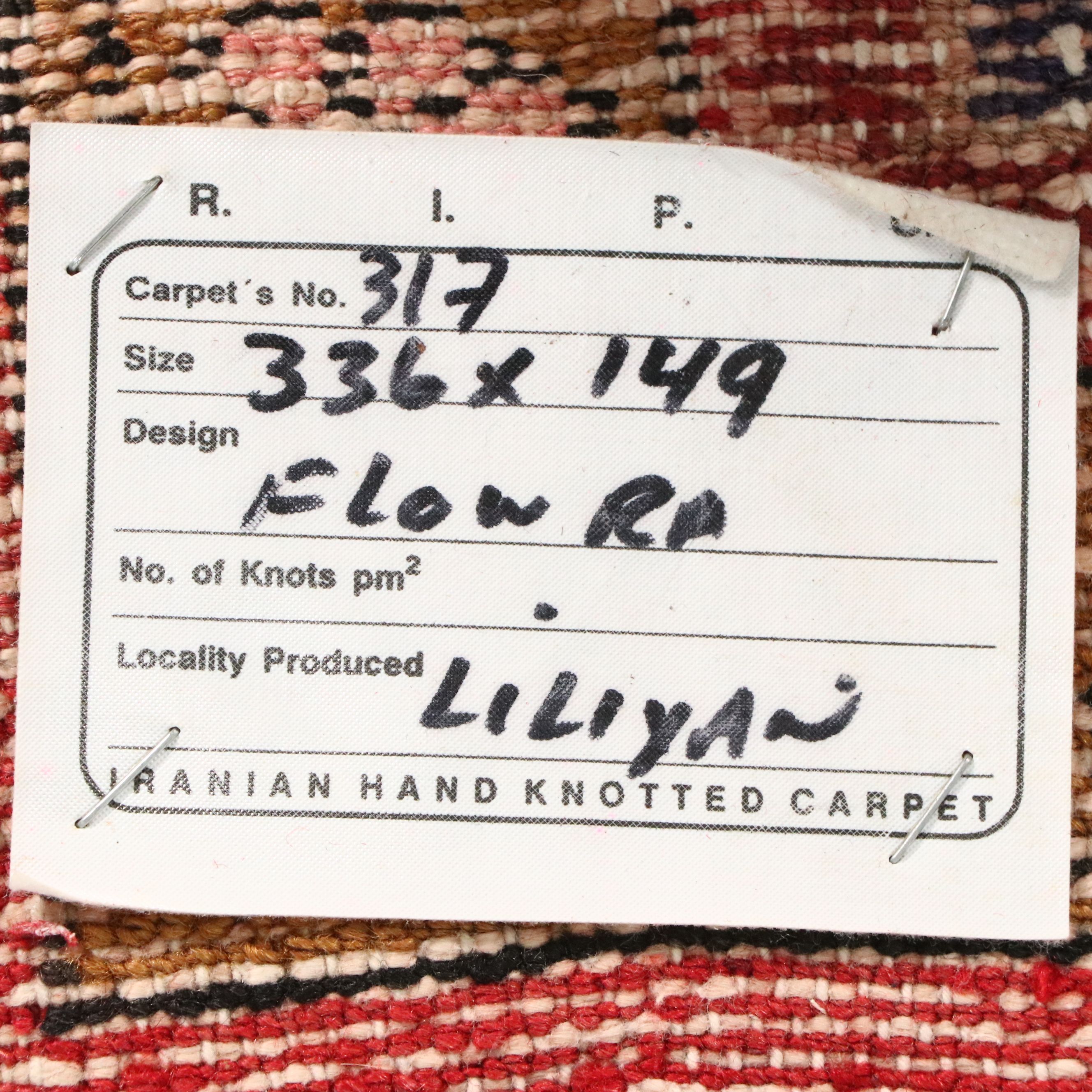 4'11 x 11'1 Hand-Knotted Persian Lilihan Long Rug