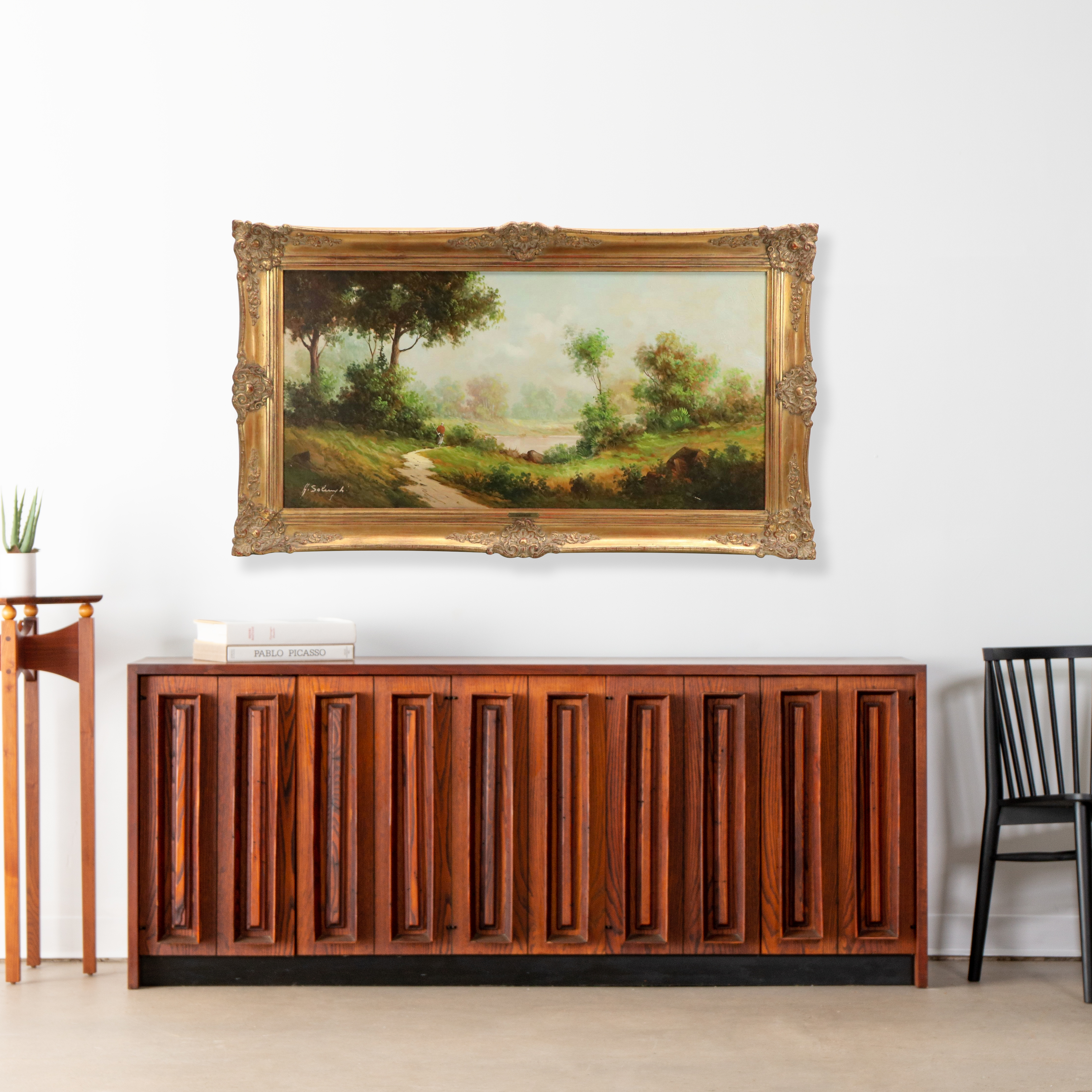 In the Manner of Giuseppe Solenghi Oil Landscape, Early to Mid-20th C.