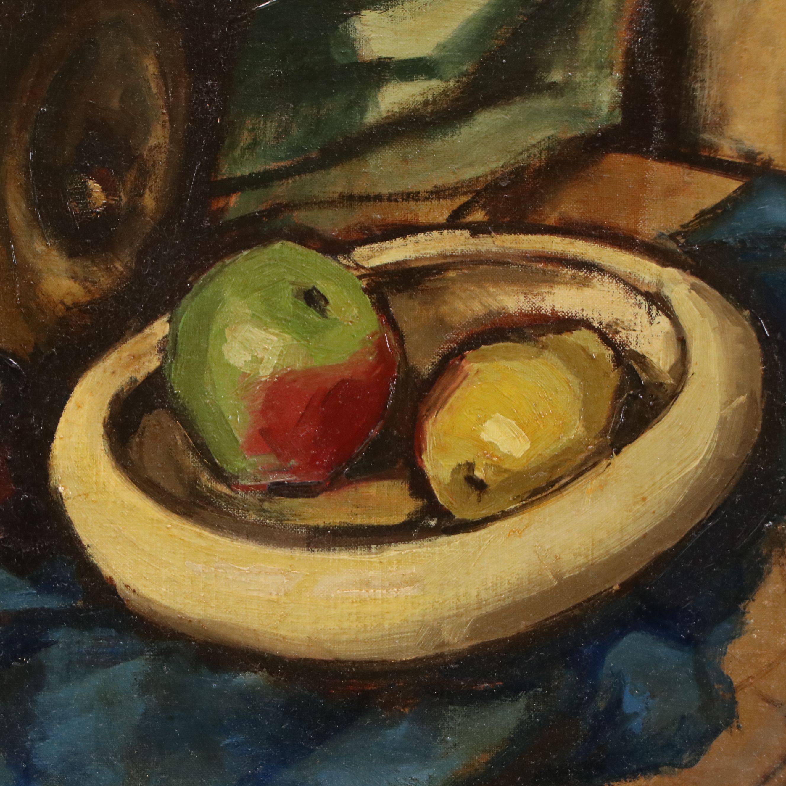 Marianna Edna Volz Oil Painting Still Life with Fruit, Mid to Late 20th Century