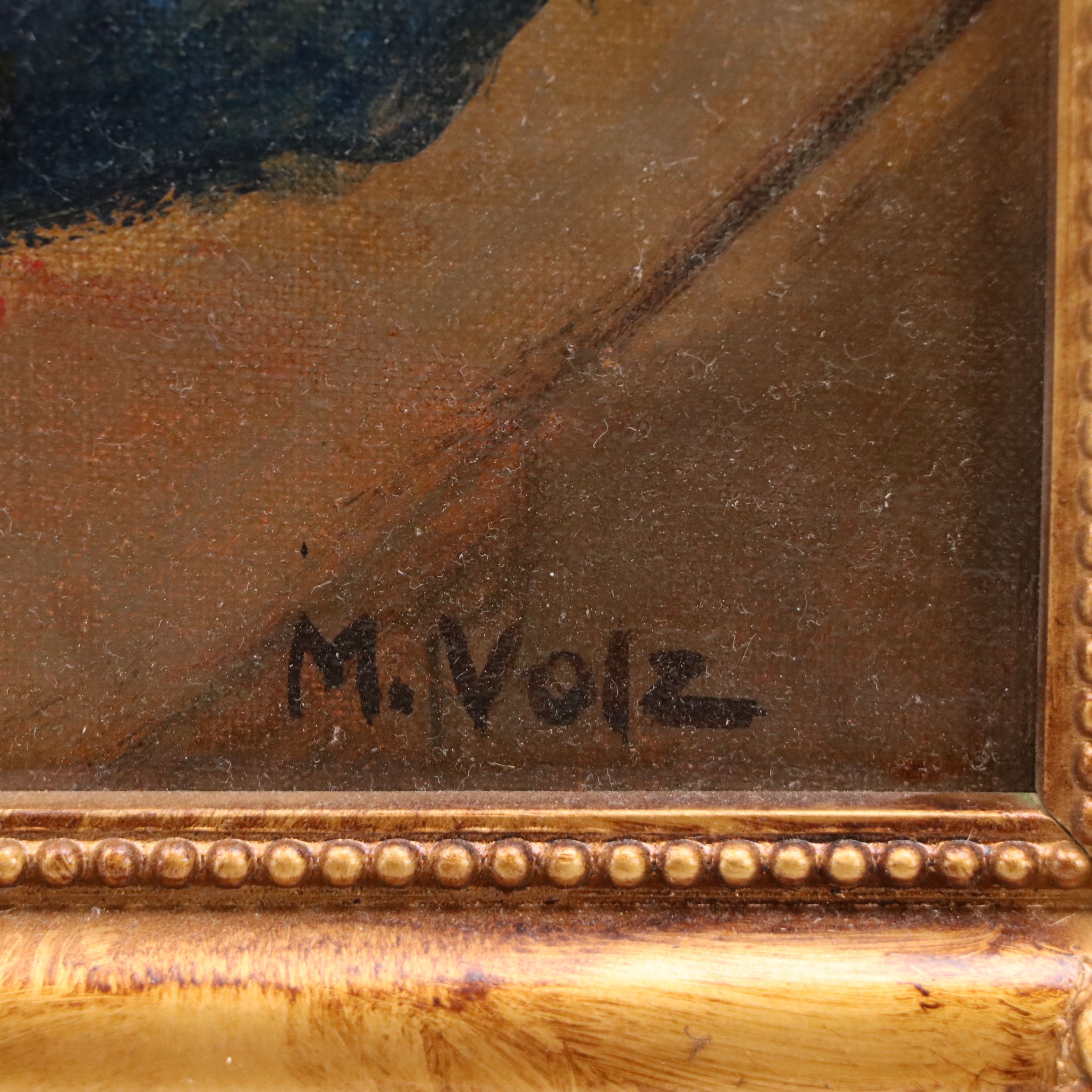 Marianna Edna Volz Oil Painting Still Life with Fruit, Mid to Late 20th Century