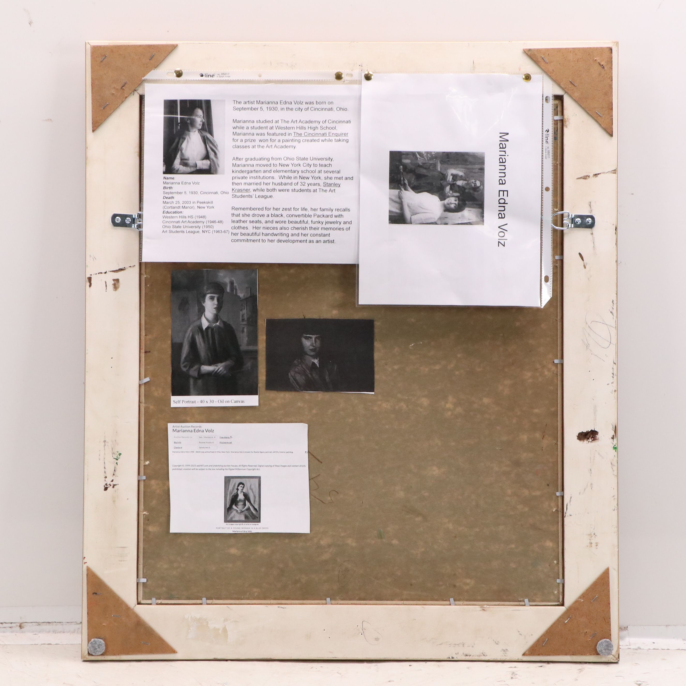 Marianna Edna Volz Oil Painting Still Life with Fruit, Mid to Late 20th Century