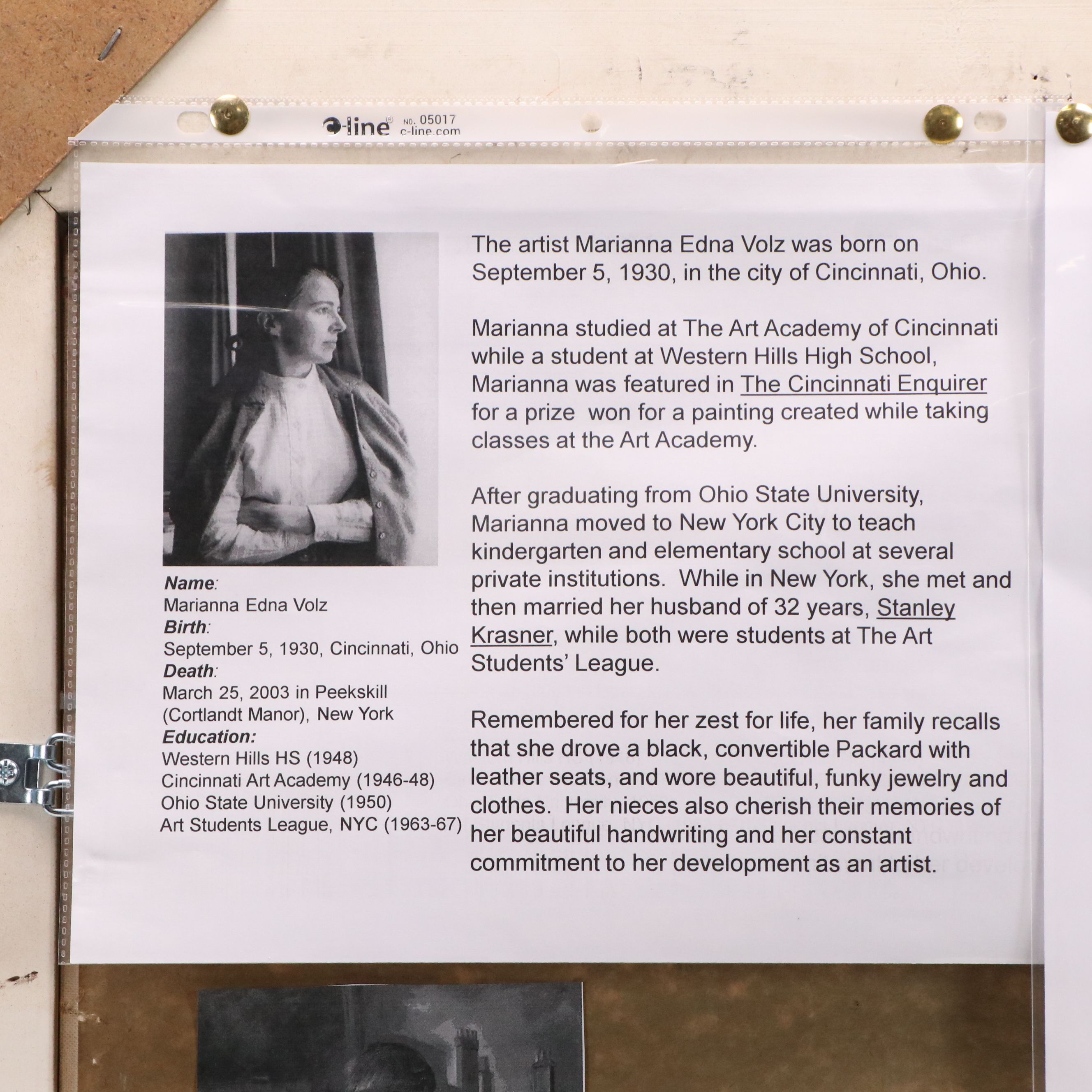 Marianna Edna Volz Oil Painting Still Life with Fruit, Mid to Late 20th Century