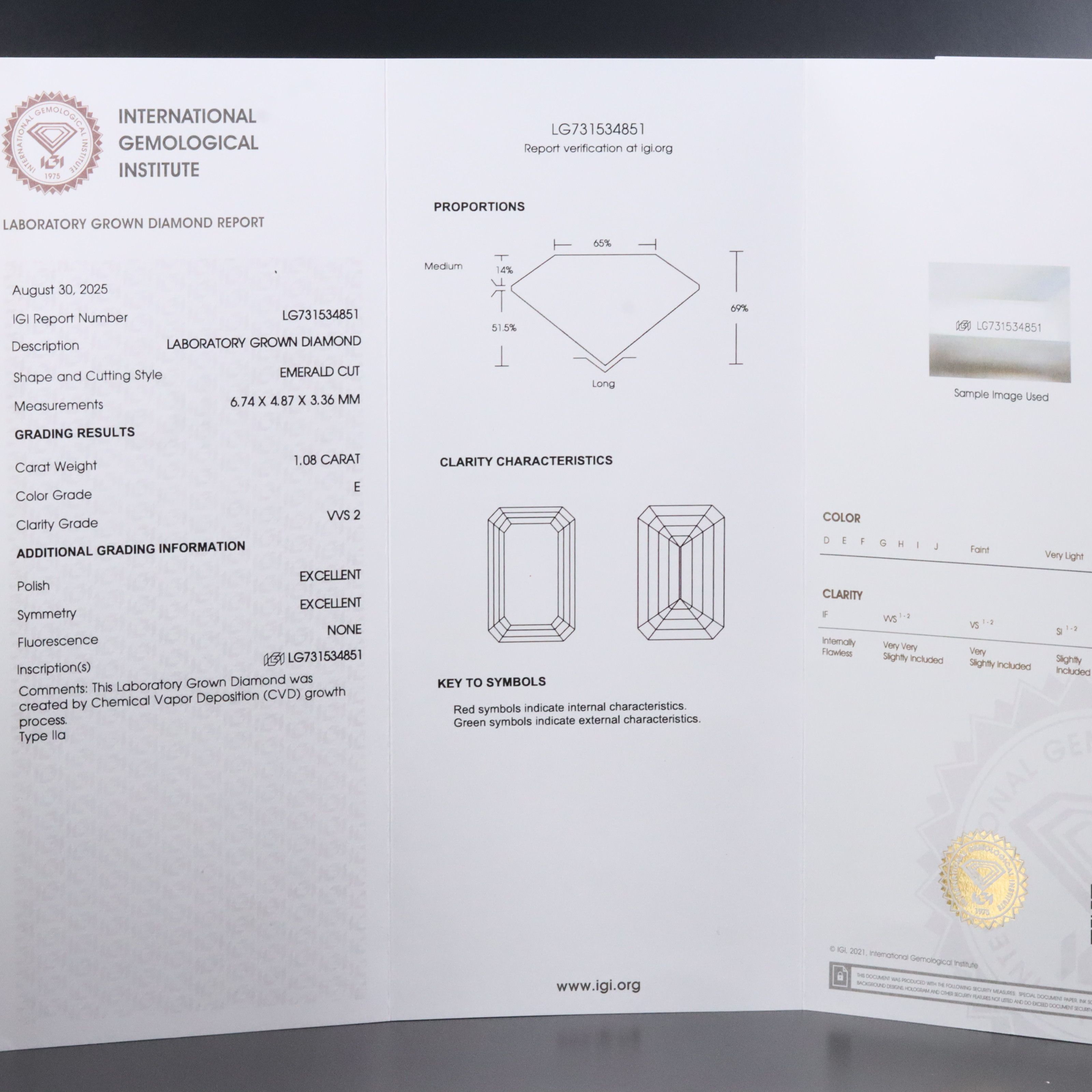 14K 7.30 CTW Lab Grown Diamond Ring with IGI Reports
