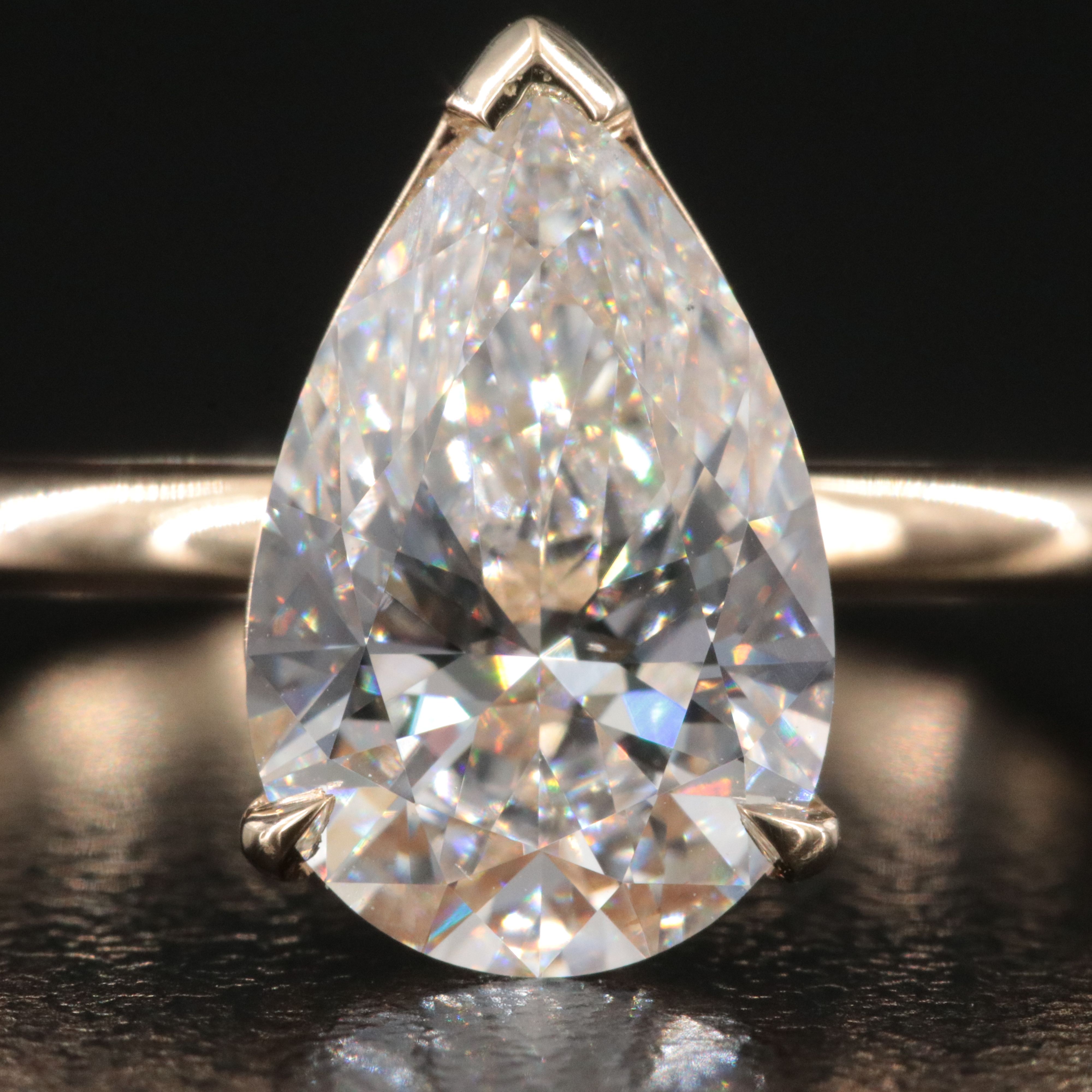 14K 2.53 CT Lab Grown Diamond Solitaire Ring with IGI Report