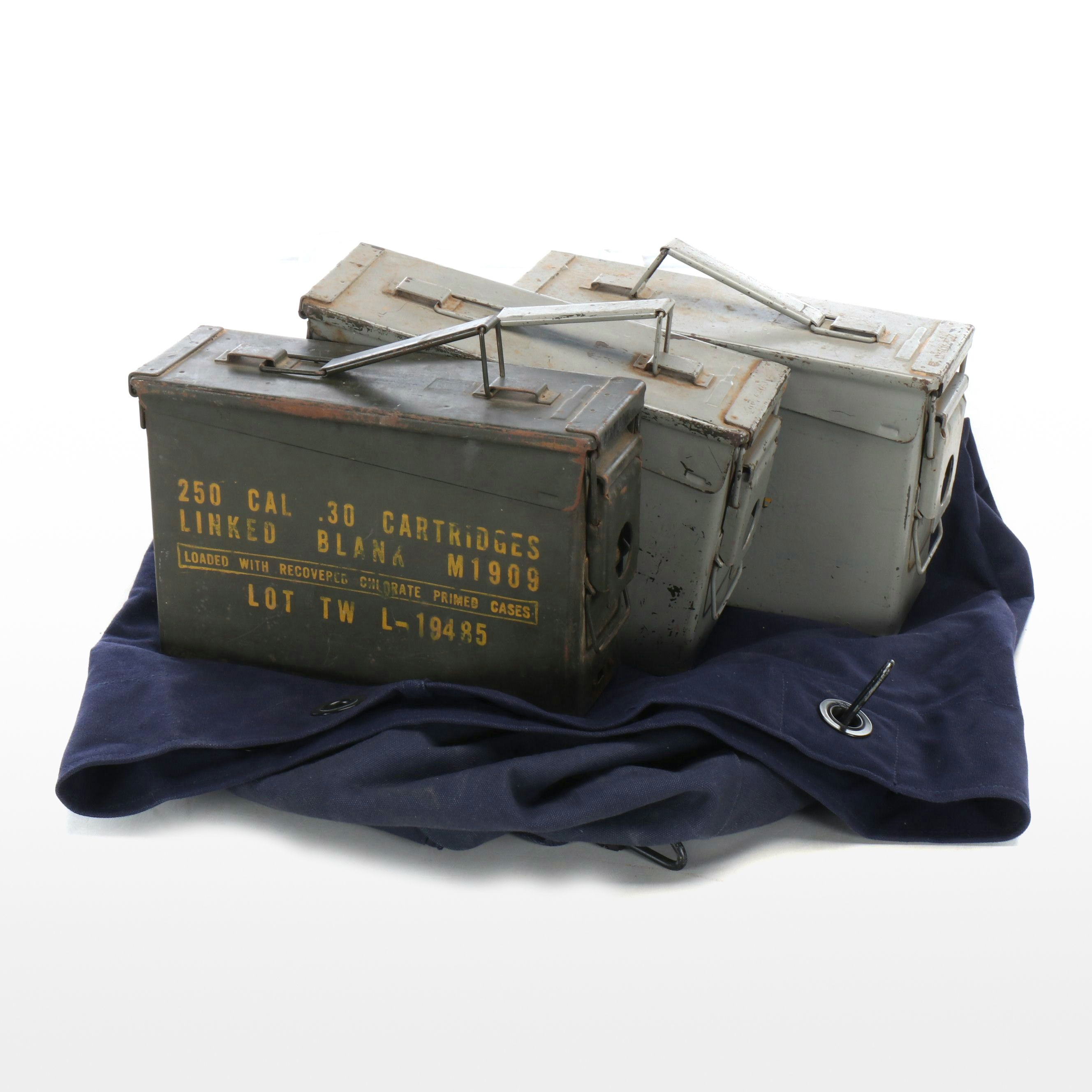 Vietnam War Era Ammunition Boxes and Duffel Bag