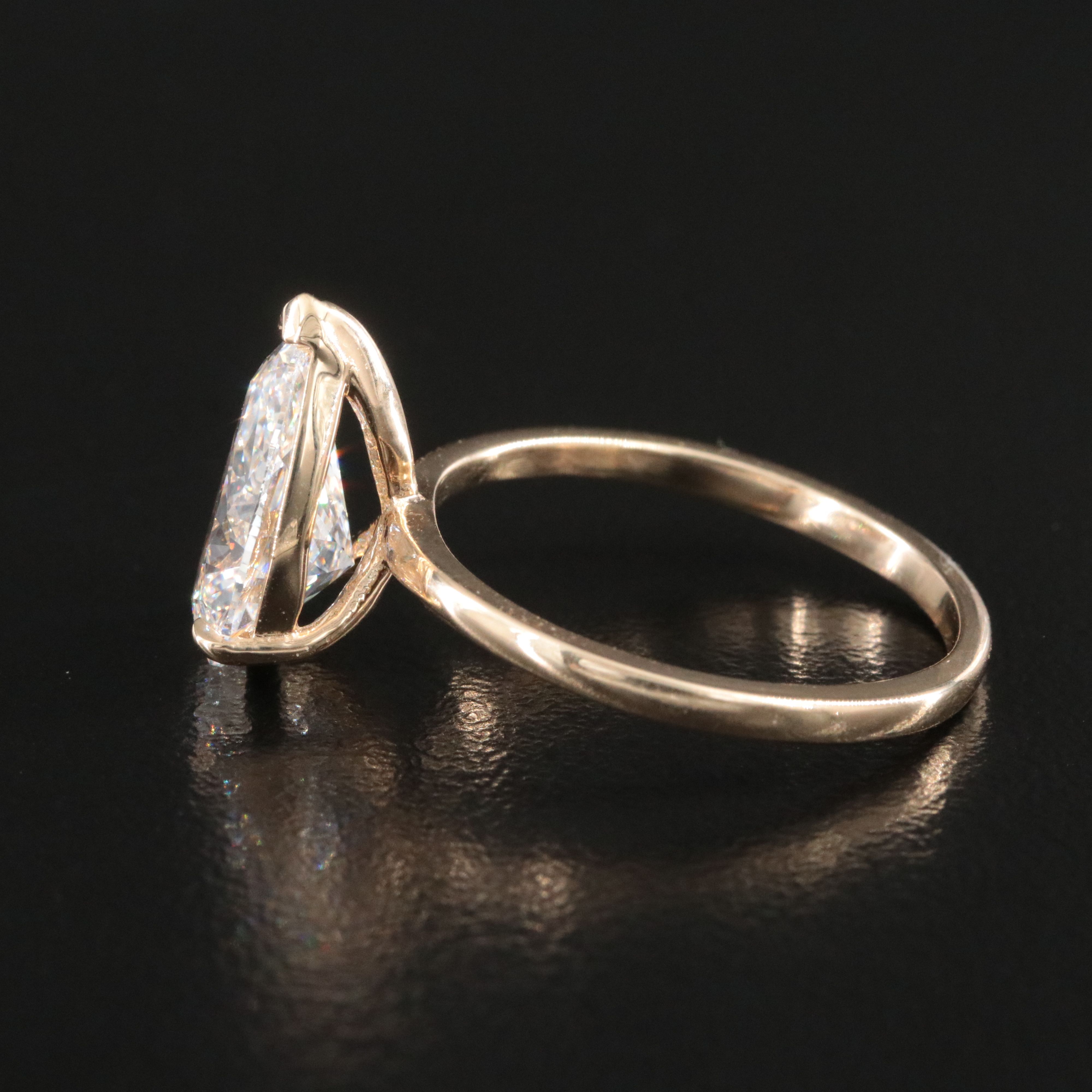 14K 2.53 CT Lab Grown Diamond Solitaire Ring with IGI Report