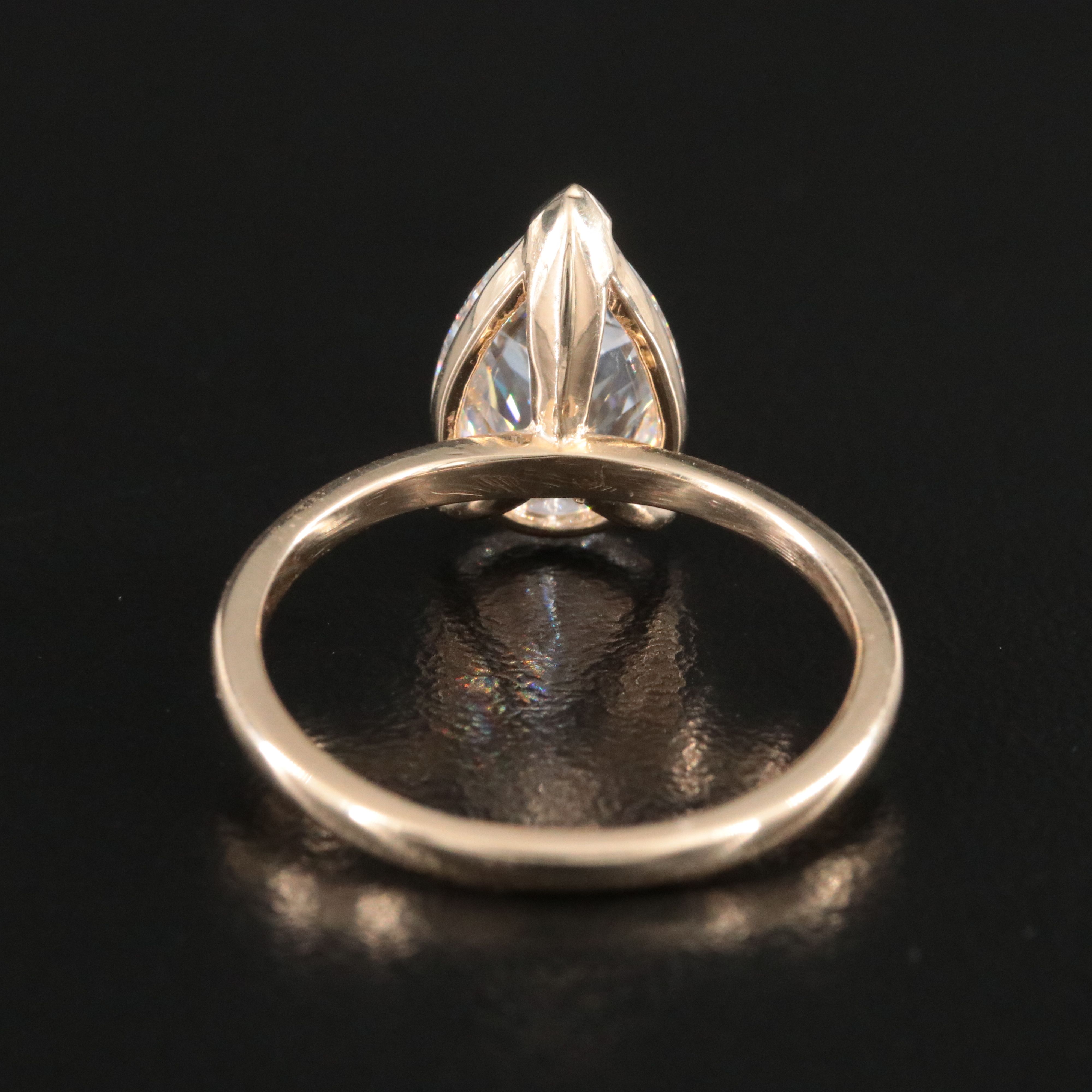 14K 2.53 CT Lab Grown Diamond Solitaire Ring with IGI Report