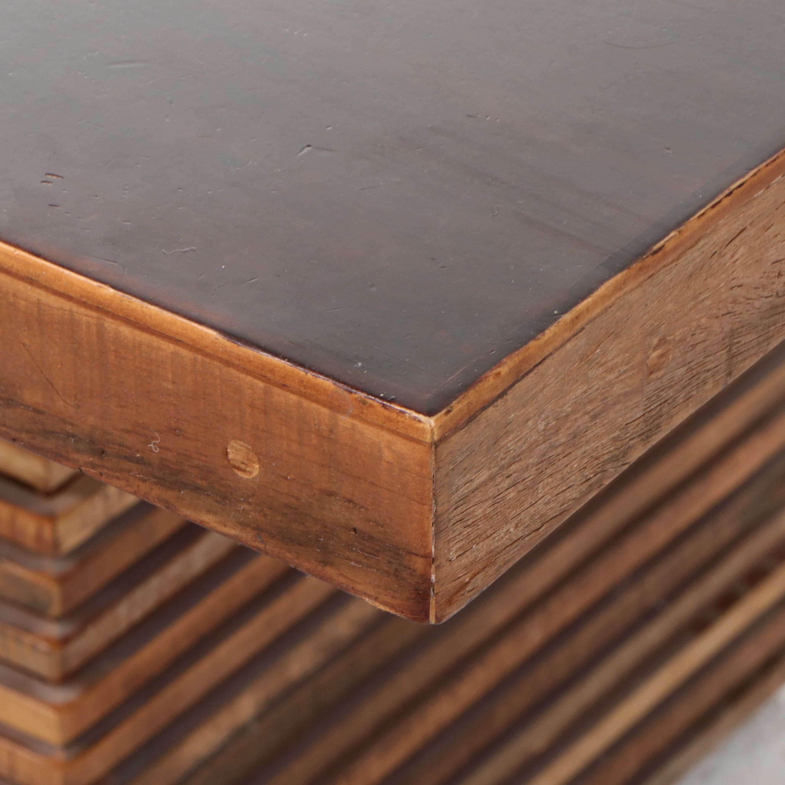 Crate & Barrel "Echelon" Slatted Pedestal Dining Table