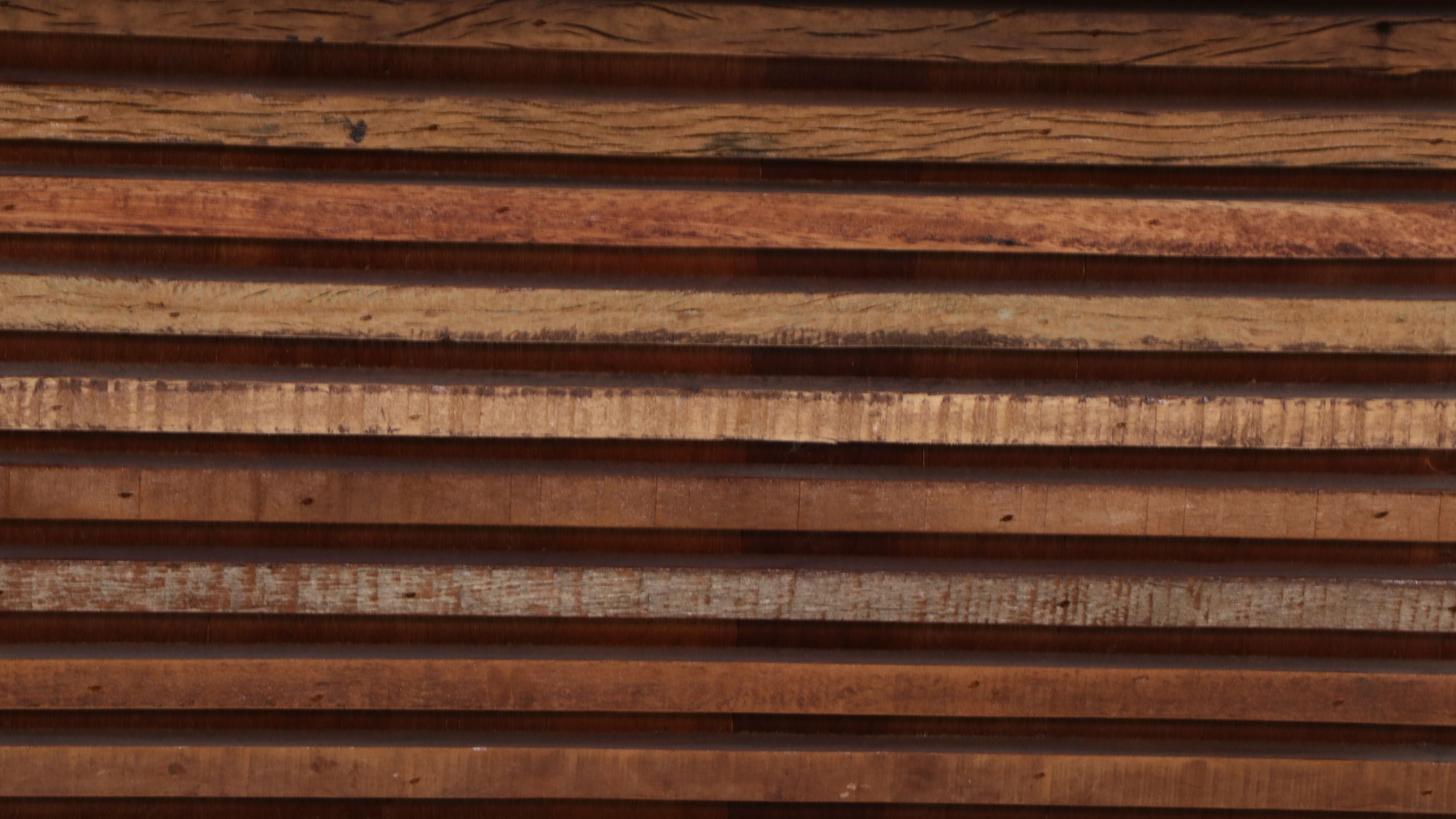 Crate & Barrel "Echelon" Slatted Pedestal Dining Table