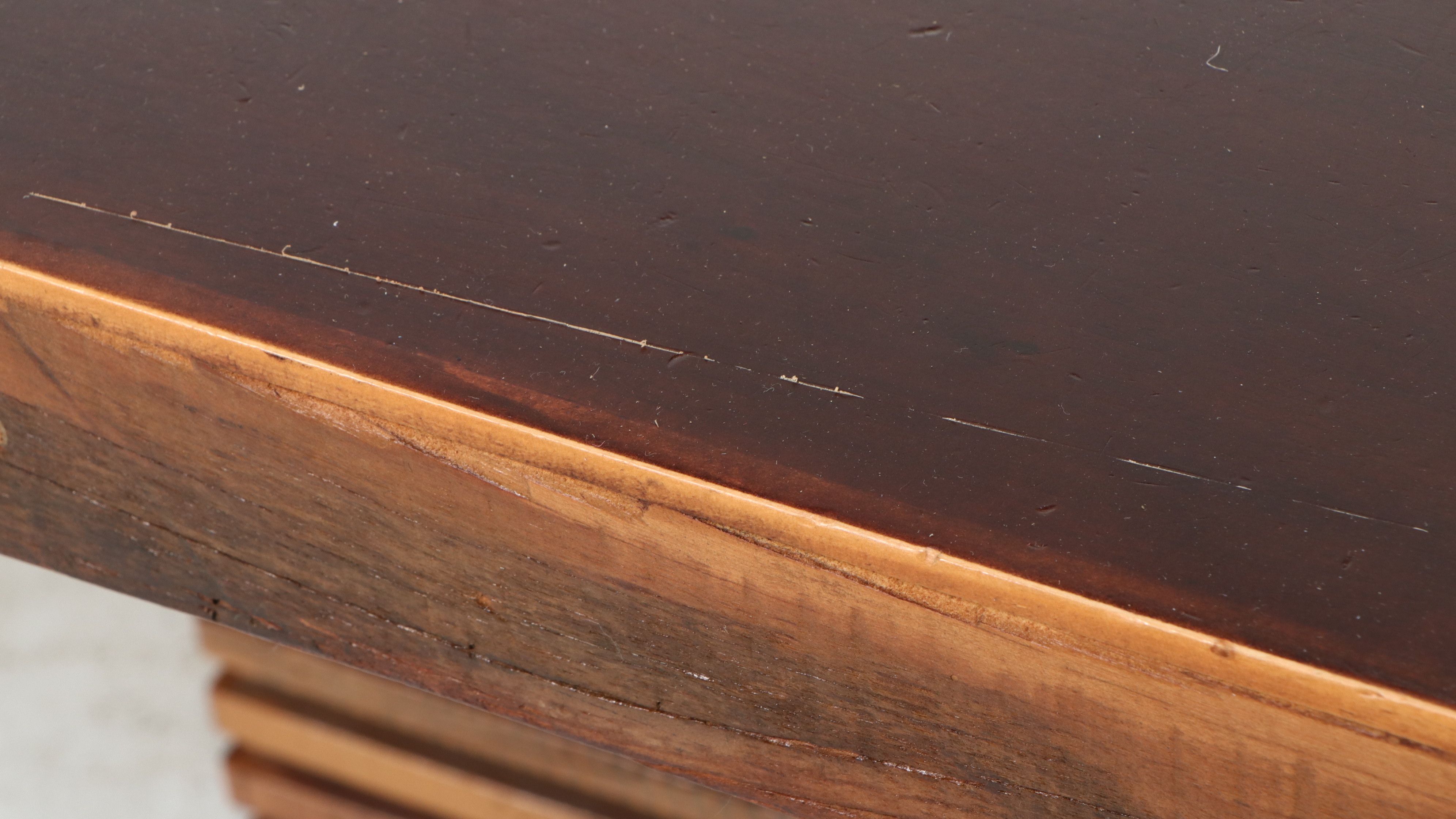 Crate & Barrel "Echelon" Slatted Pedestal Dining Table