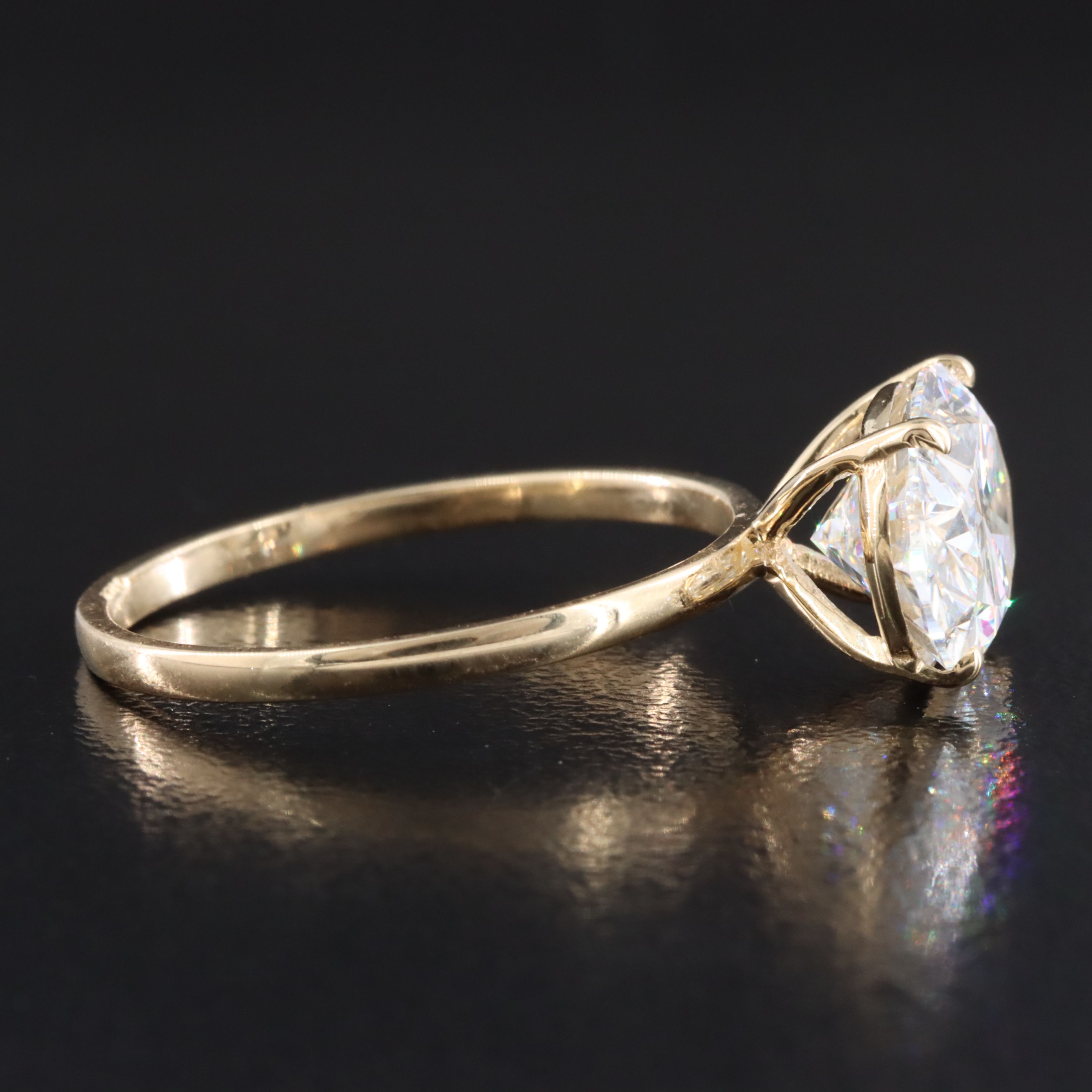 14K 3.36 CT Lab Grown Diamond East-West Solitaire Ring with IGI Report