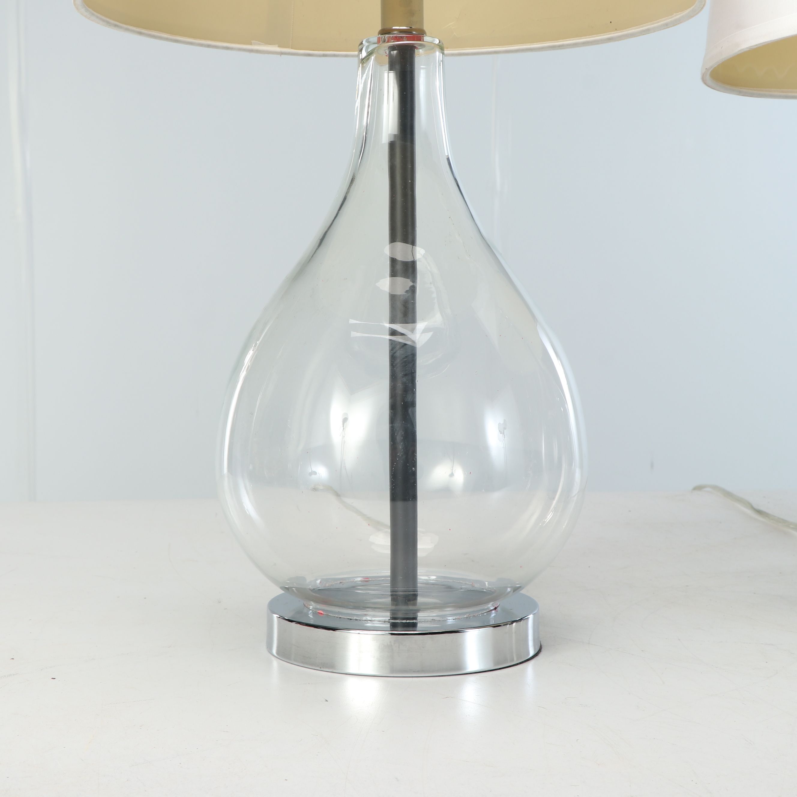 Clear Glass Teardrop Table Lamps