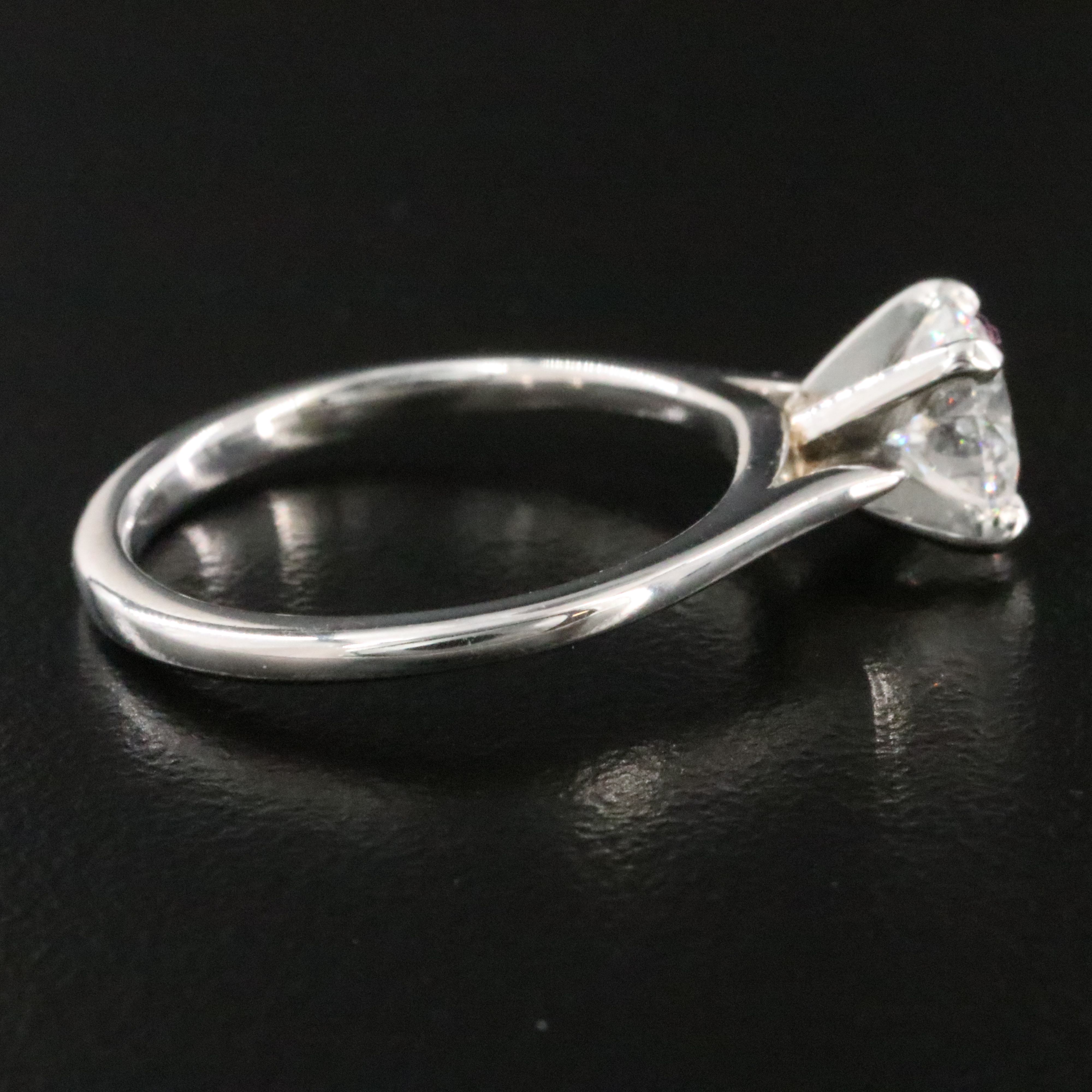 Blue Nile Platinum 0.90 CT Diamond Ring with GIA Report