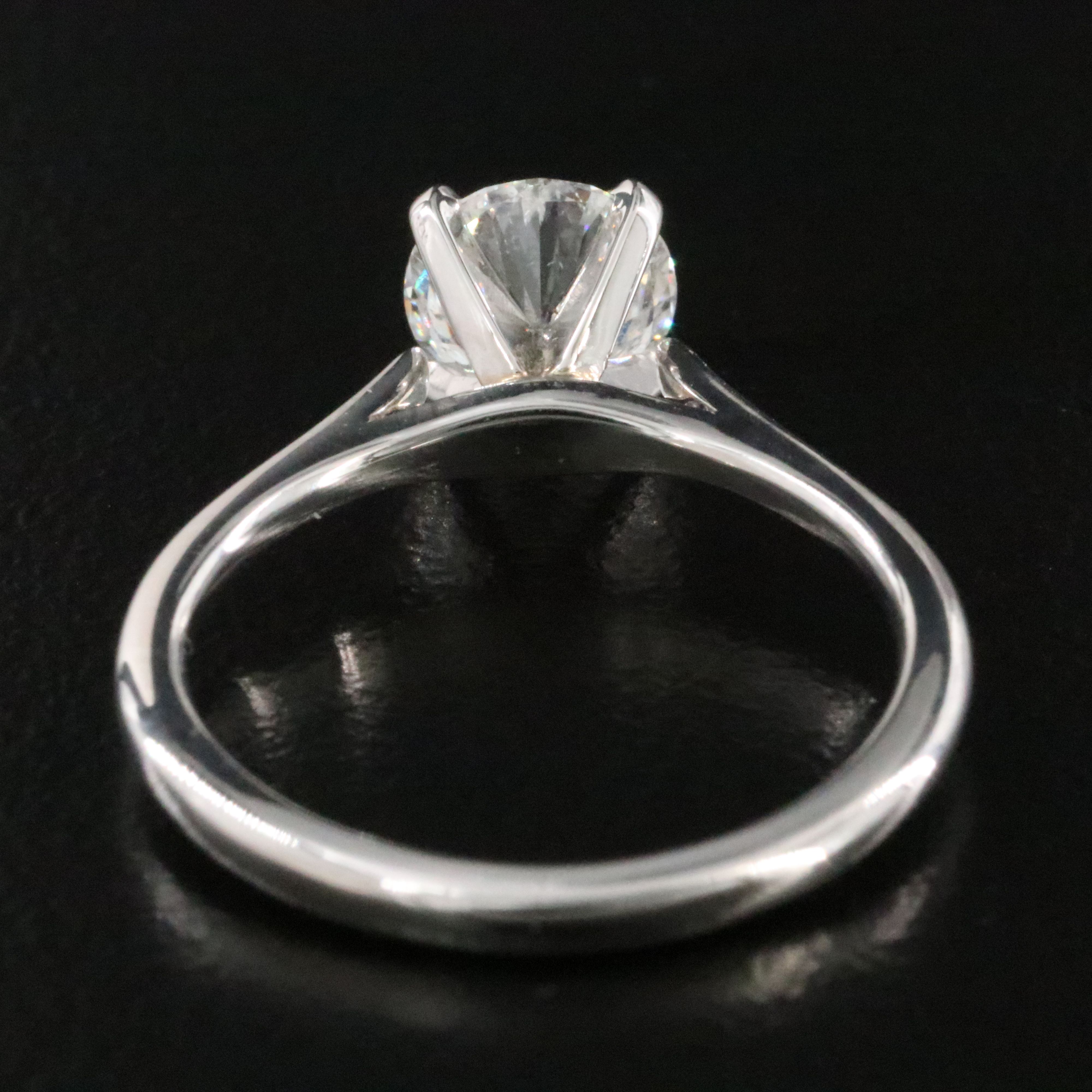 Blue Nile Platinum 0.90 CT Diamond Ring with GIA Report