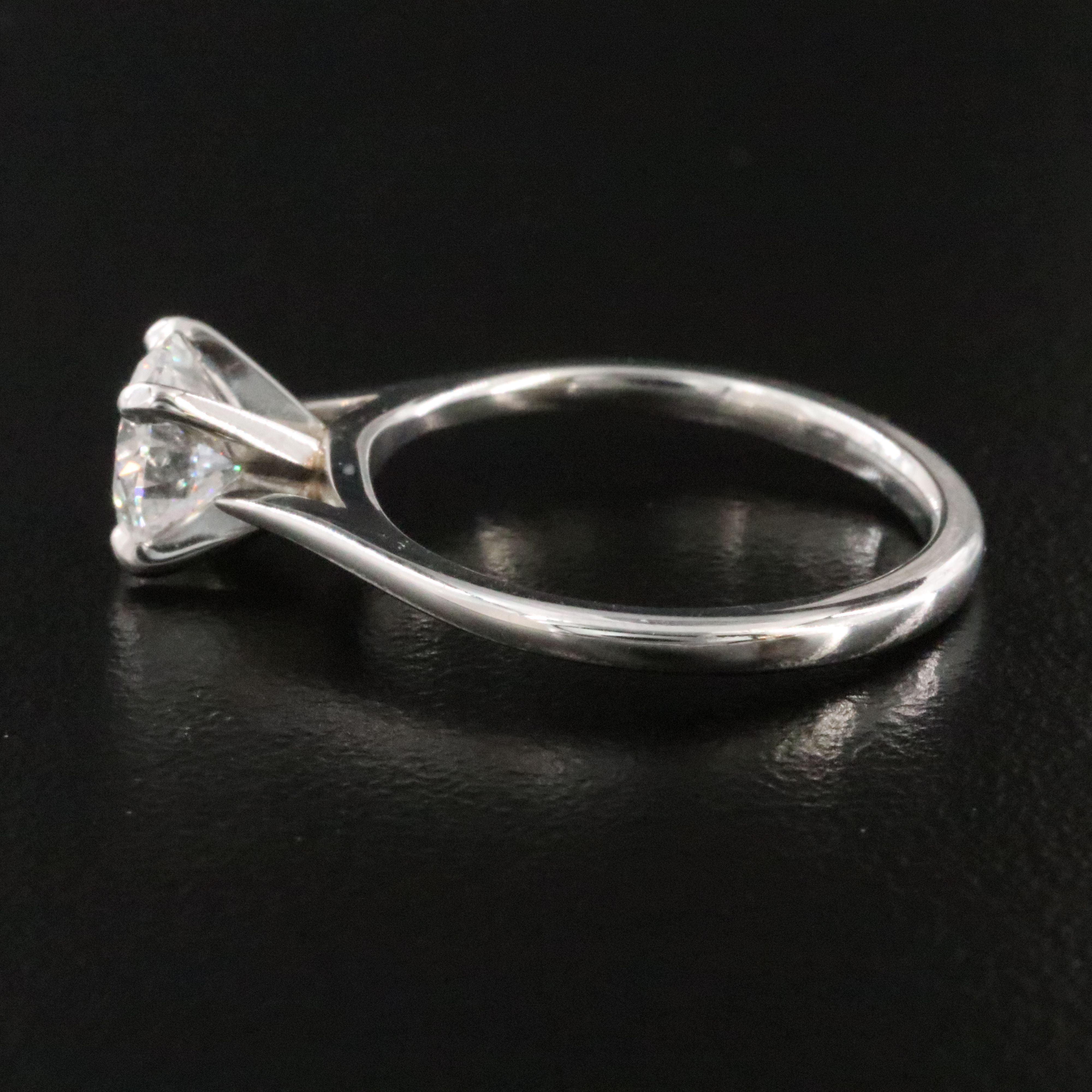 Blue Nile Platinum 0.90 CT Diamond Ring with GIA Report