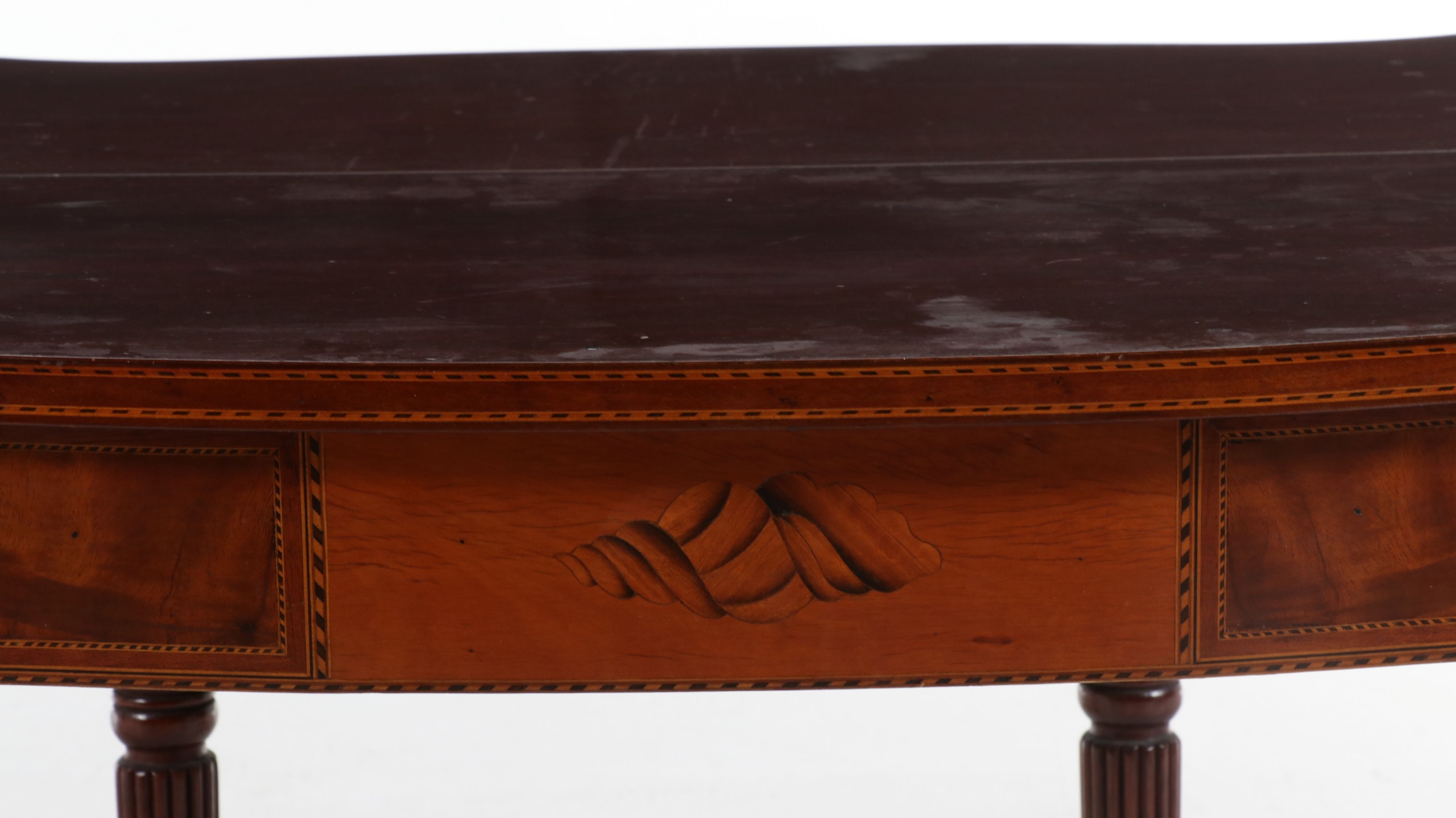 Sheraton Style Mahogany Inlaid Games Table, Early to Mid-20th Century