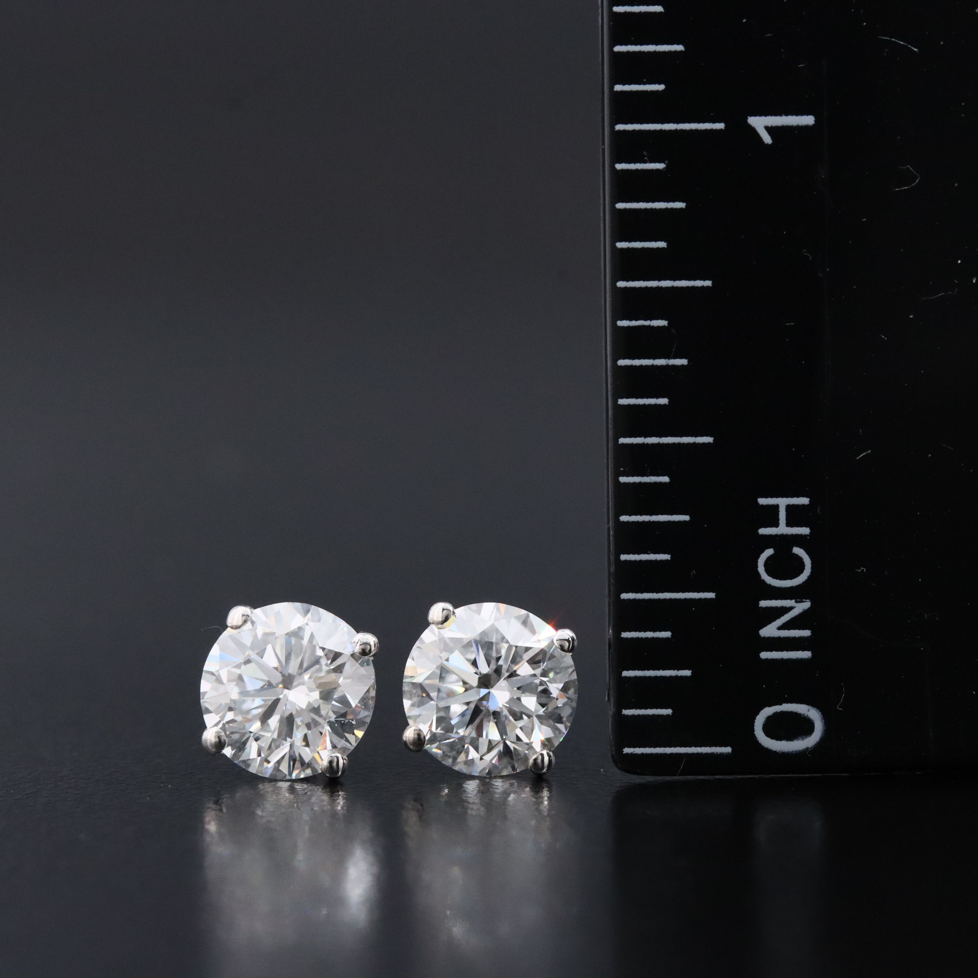 14K 3.04 CTW Lab Grown Diamond Stud Earrings with IGI Jewelry Report