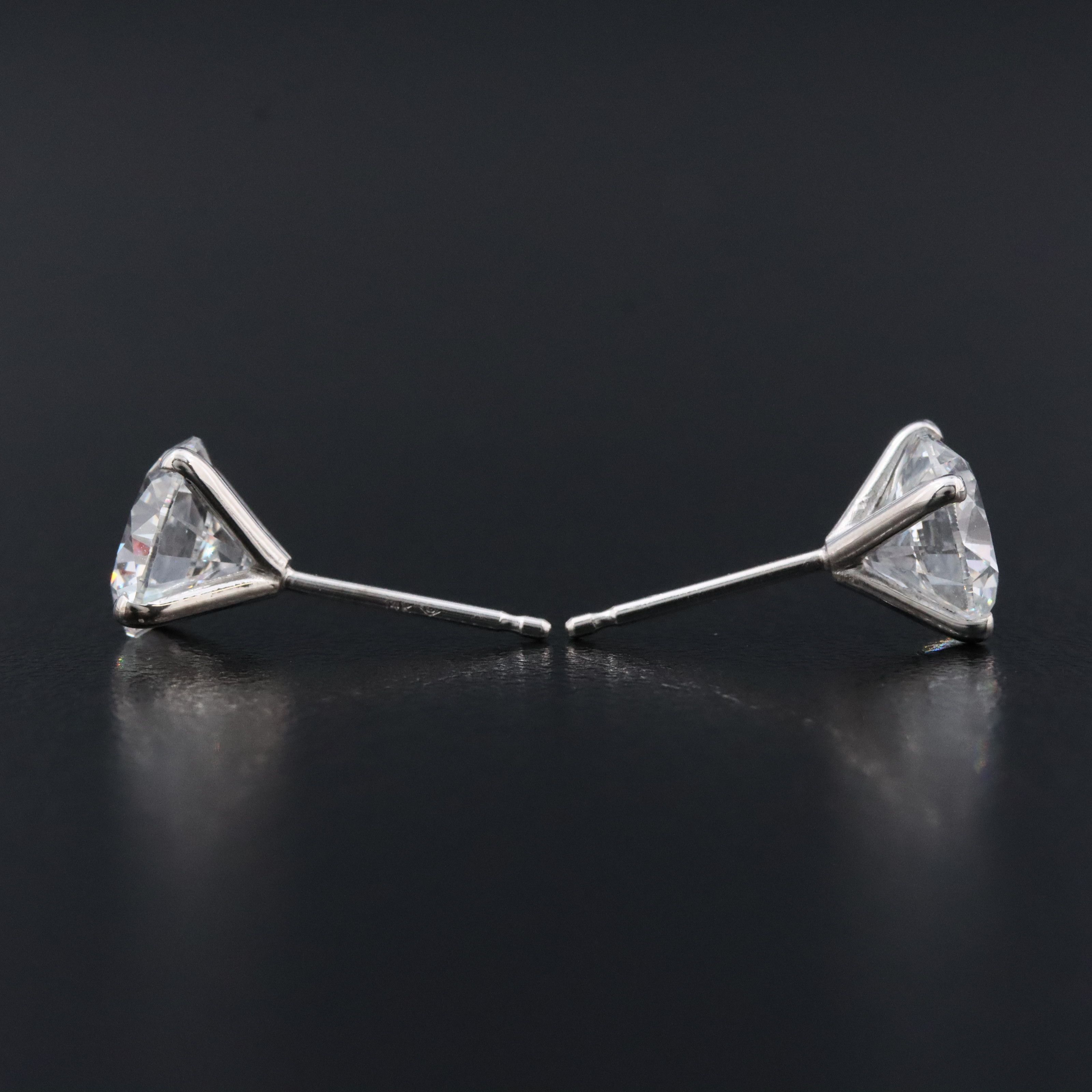 14K 3.04 CTW Lab Grown Diamond Stud Earrings with IGI Jewelry Report