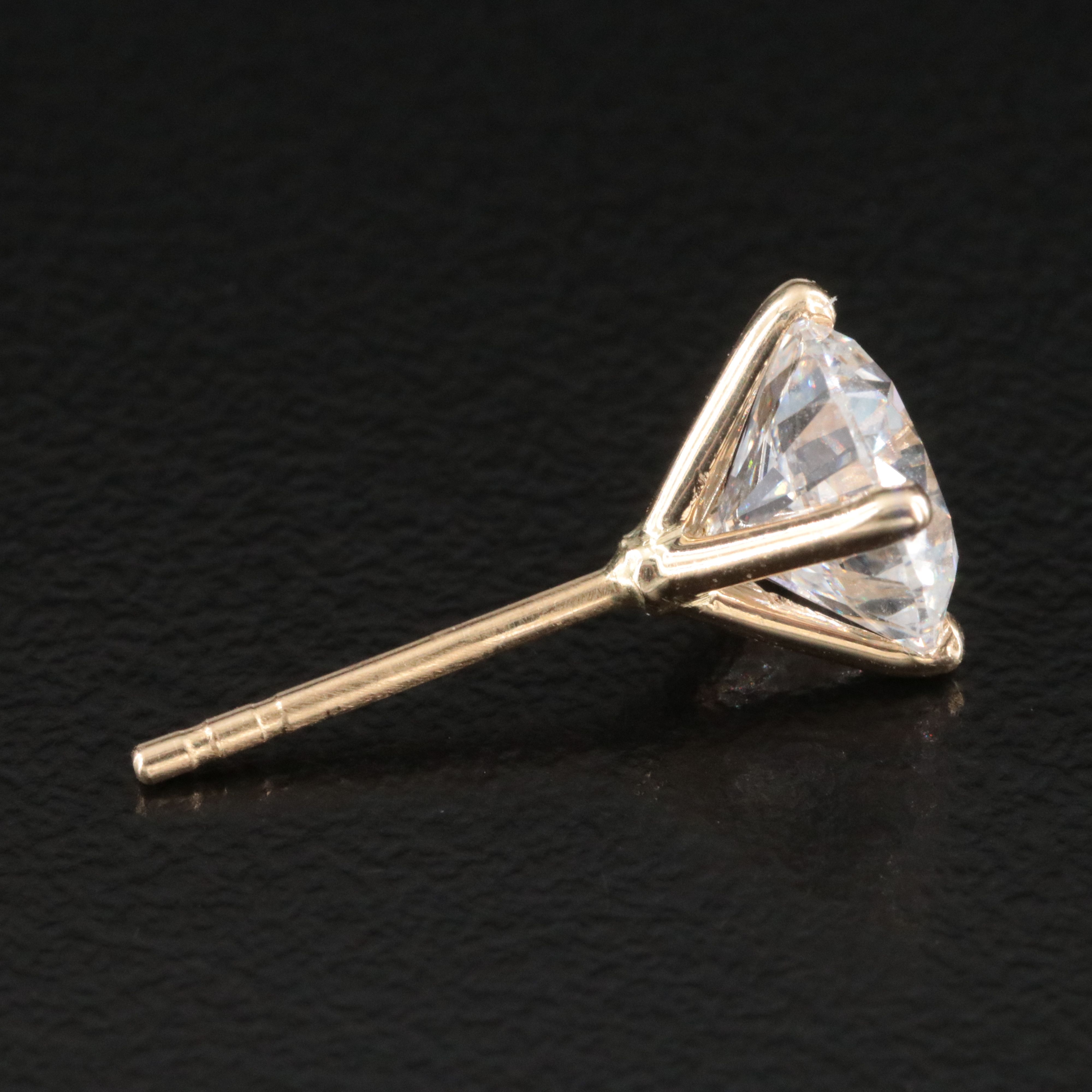 14K 3.06 CTW Lab Grown Diamond Solitaire Earrings with IGI Jewelry Report