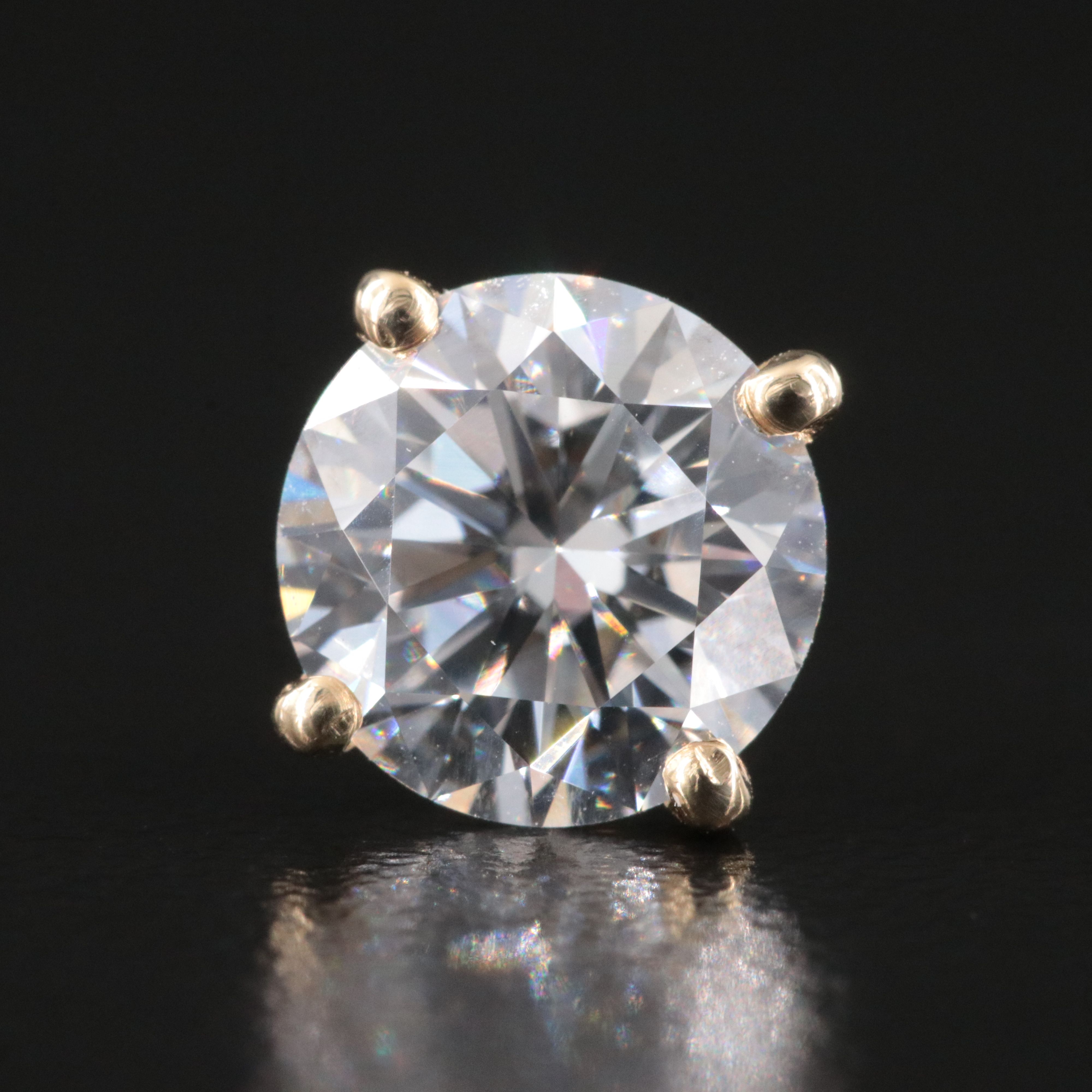 14K 3.06 CTW Lab Grown Diamond Solitaire Earrings with IGI Jewelry Report