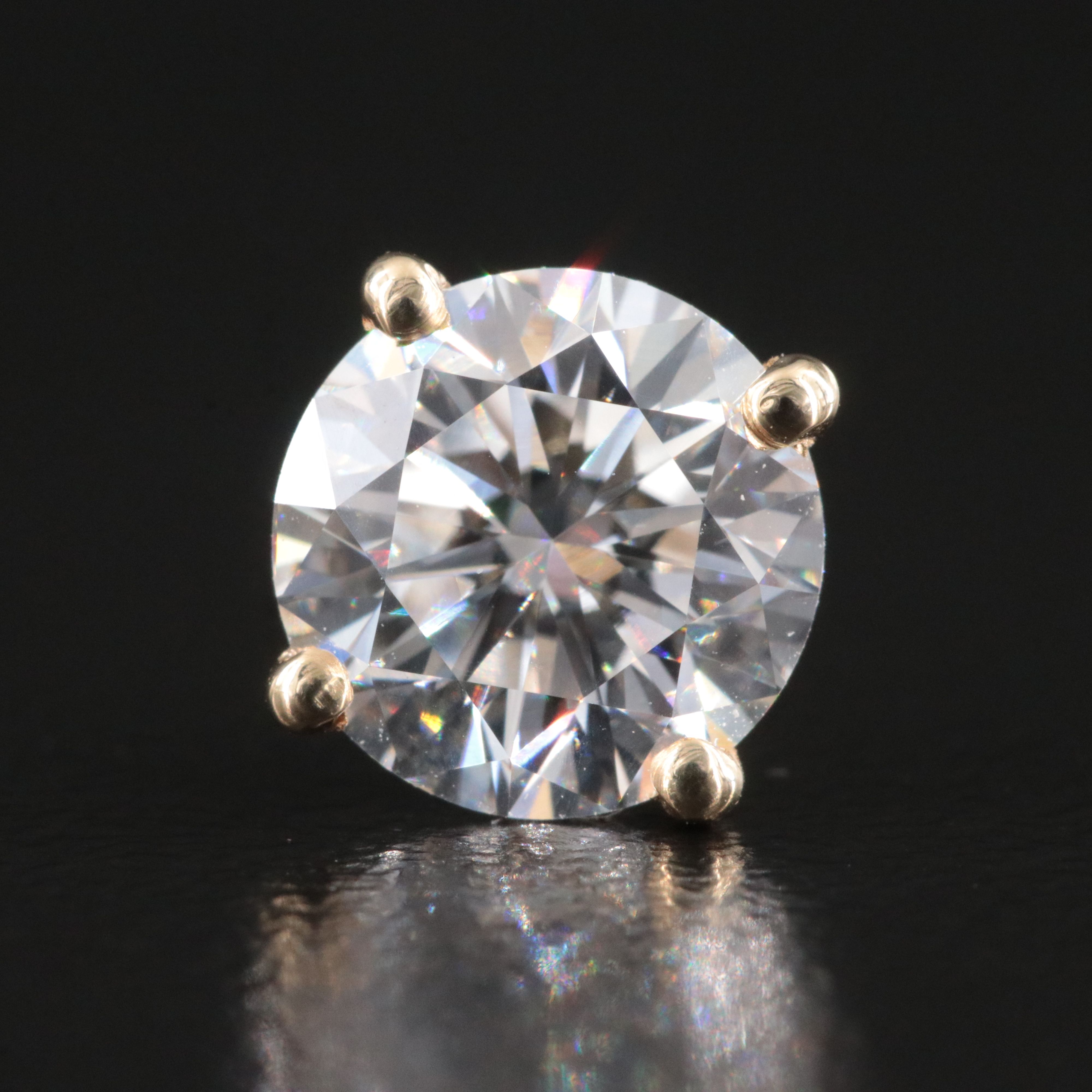 14K 3.06 CTW Lab Grown Diamond Solitaire Earrings with IGI Jewelry Report