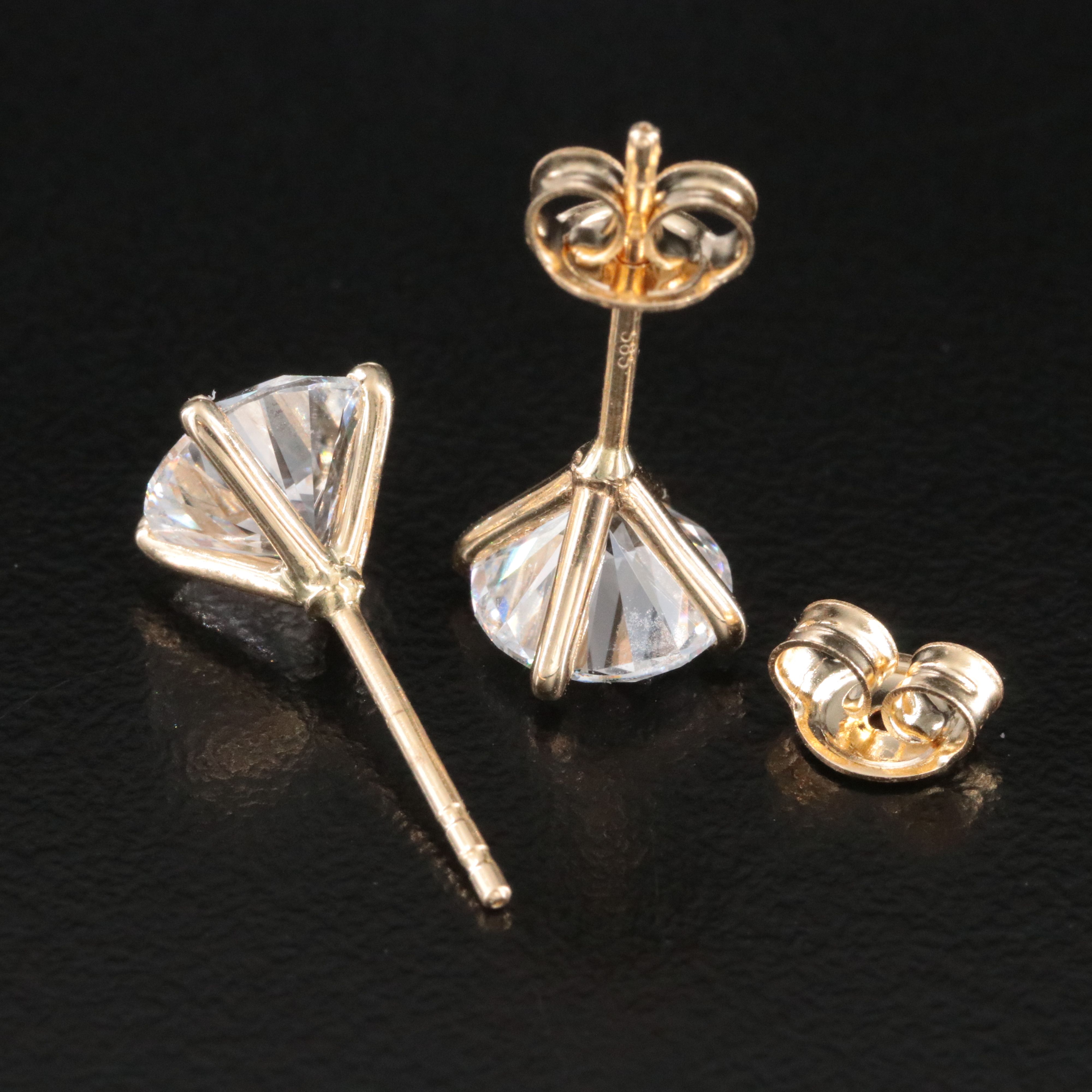 14K 3.06 CTW Lab Grown Diamond Solitaire Earrings with IGI Jewelry Report