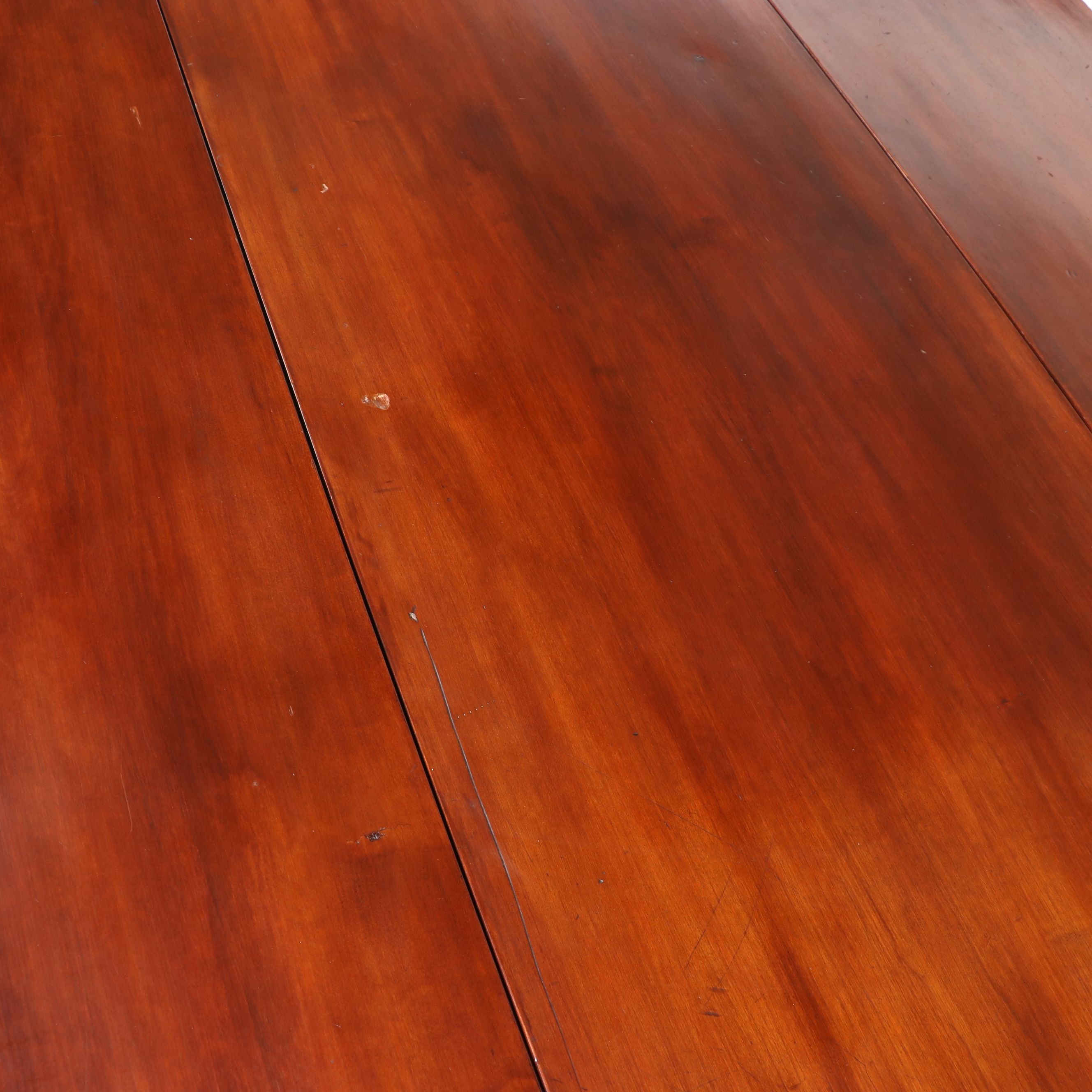 Late Federal Style Mahogany Drop-Leaf Dining Table with Spiral-Turned Legs