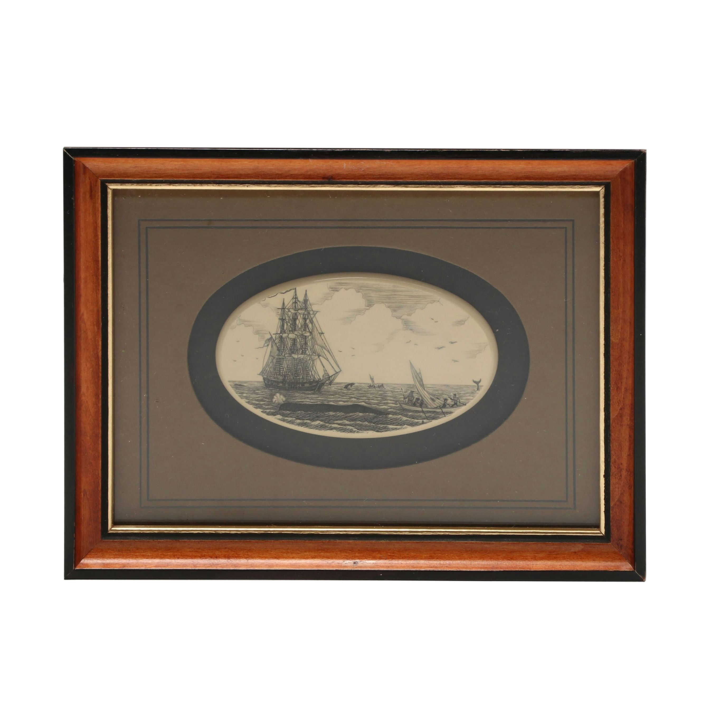 Scrimshaw Medallion Ships
